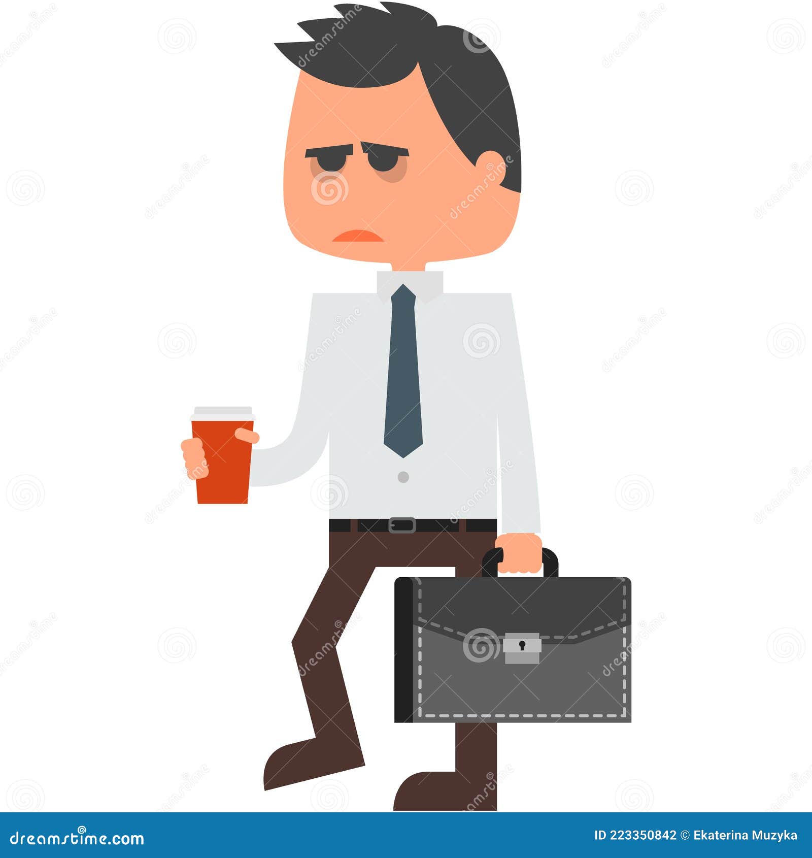 Sad Businessman with Briefcase and Morning Coffee Vector Stock Vector - Illustration of people, tired: 223350842 Sad Businessman with Briefcase and Morning Coffee Vector Stock Vector - Illustration of people, tired: 223350842