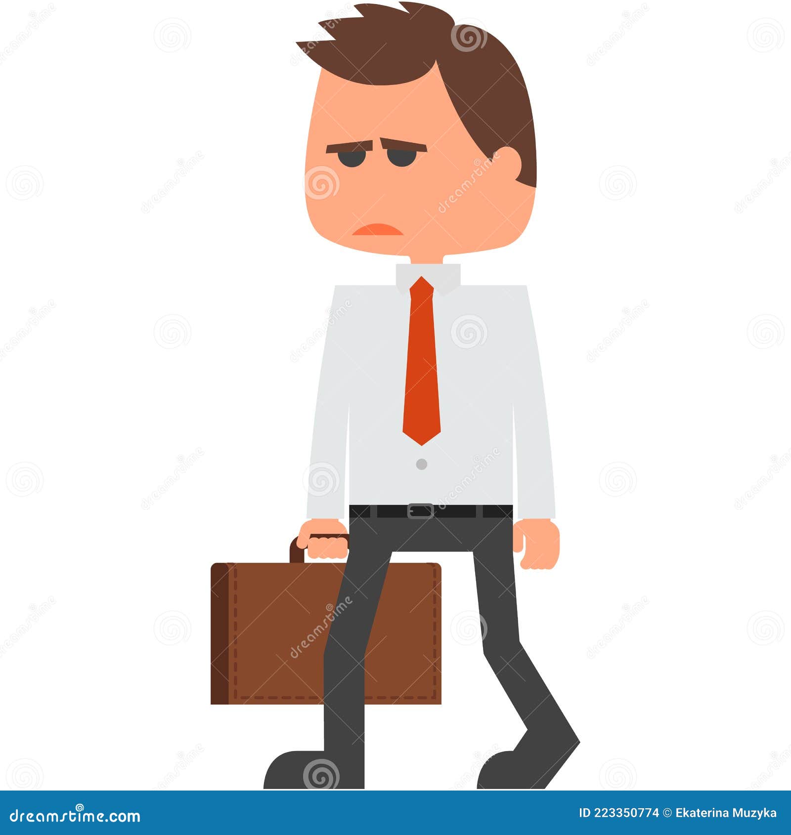 Sad Businessman Vector, Tired Man Character Employee Icon Stock Vector -  Illustration of worker, walking: 223350774