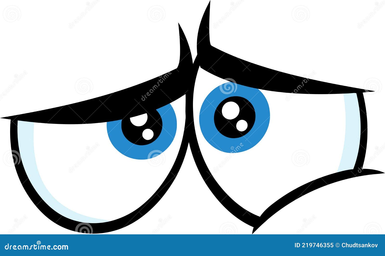 Sad Cartoon Funny Eyes stock vector. Illustration of eyeballs ...
