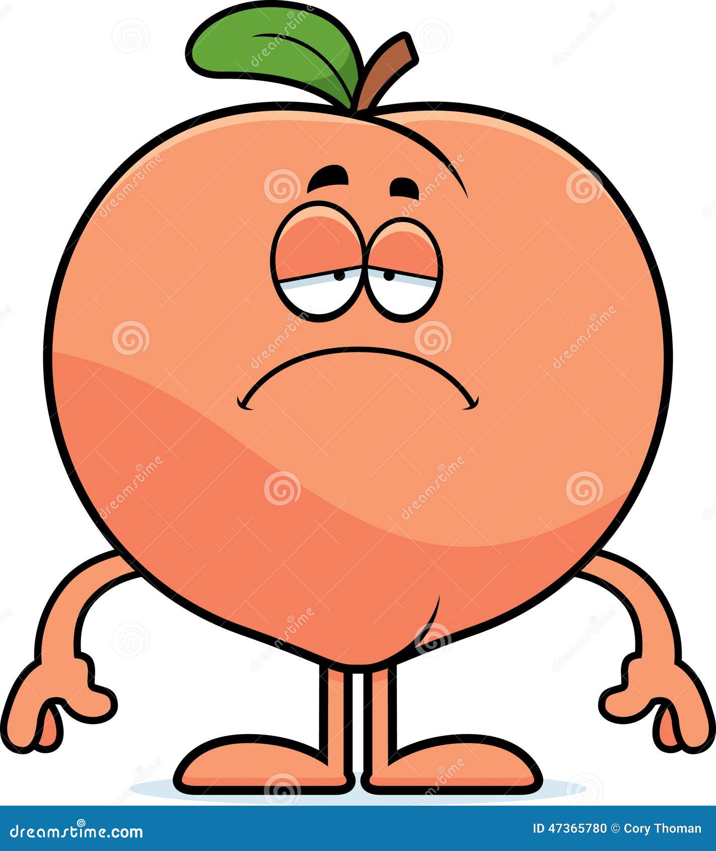 Sad Cartoon Peach stock vector. Illustration of clipart 47365780