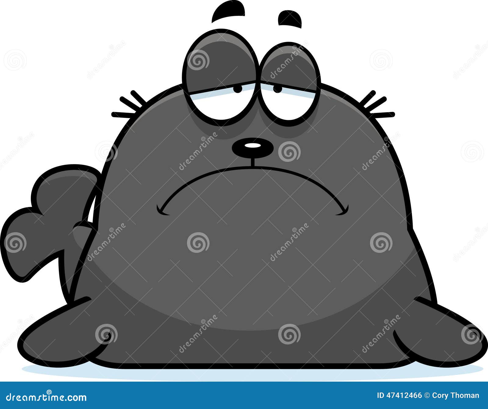 Sad Cartoon Seal stock vector. Illustration of animal - 47412466