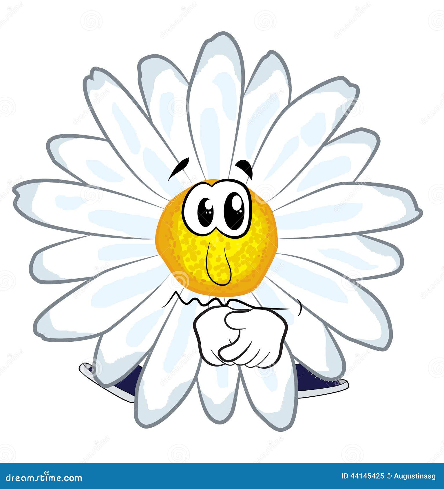  Sad  Chamomile Flower  Cartoon  Stock Illustration 