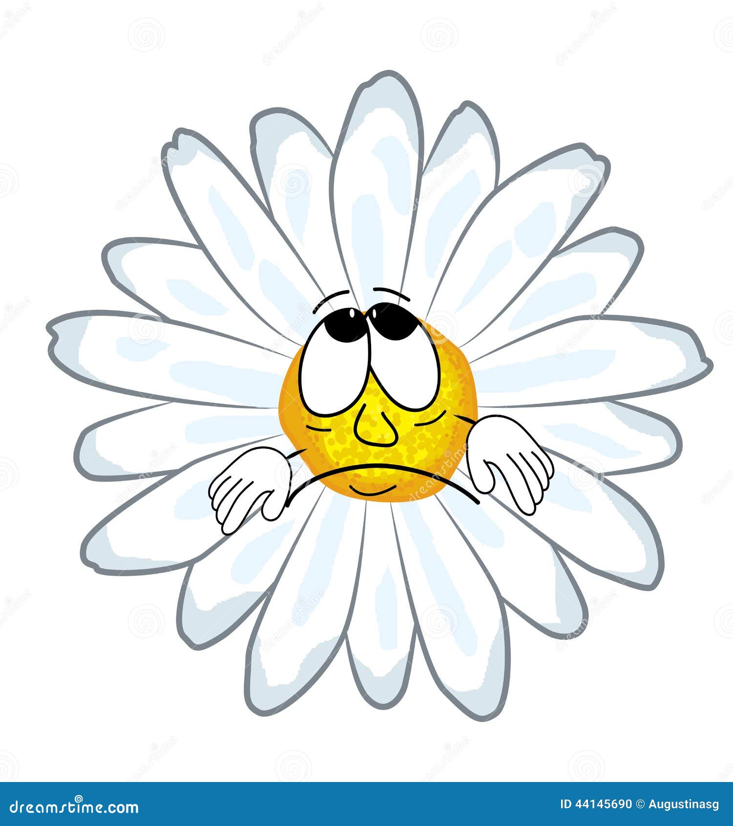  Sad  Chamomile Flower  Cartoon  Stock Illustration 
