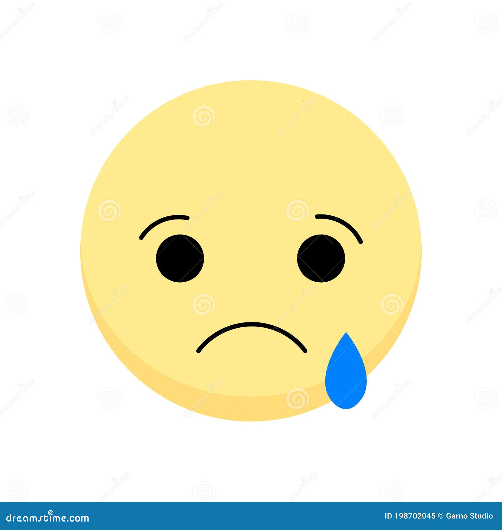 Sad Cry Emoticon Facebook. Sad Cry Smile Emoji on White Background Stock  Vector - Illustration of funny, ball: 198702045