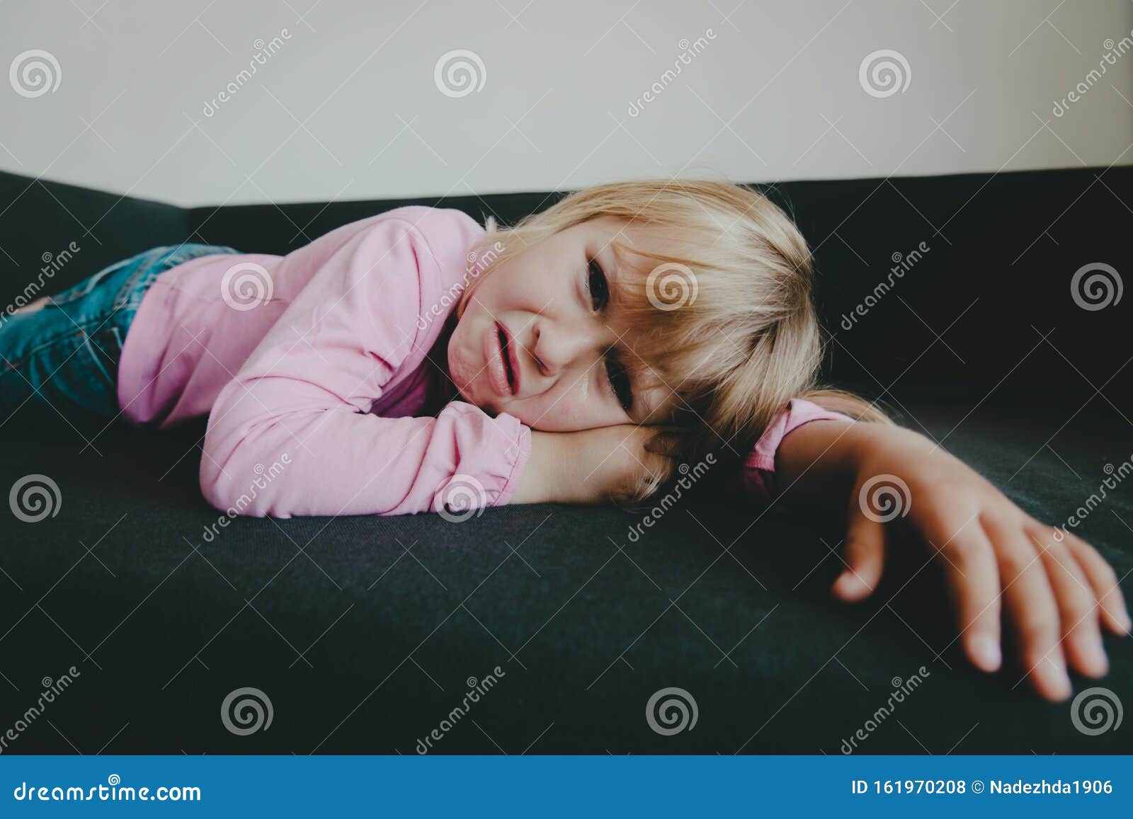 Sad Crying Child, Little Girl Stress, Kids Exhaustion Stock Photo ...