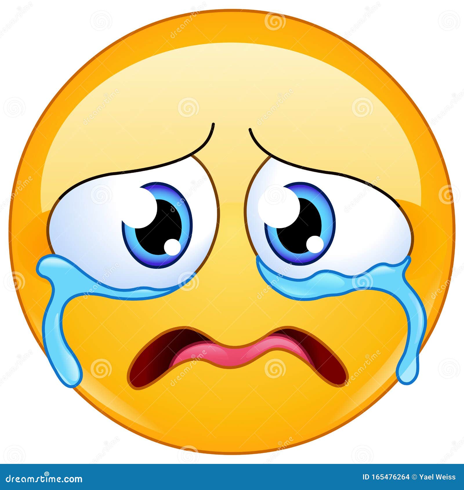 Sad crying emoticon stock illustration. Illustration of emoticon - 165476264