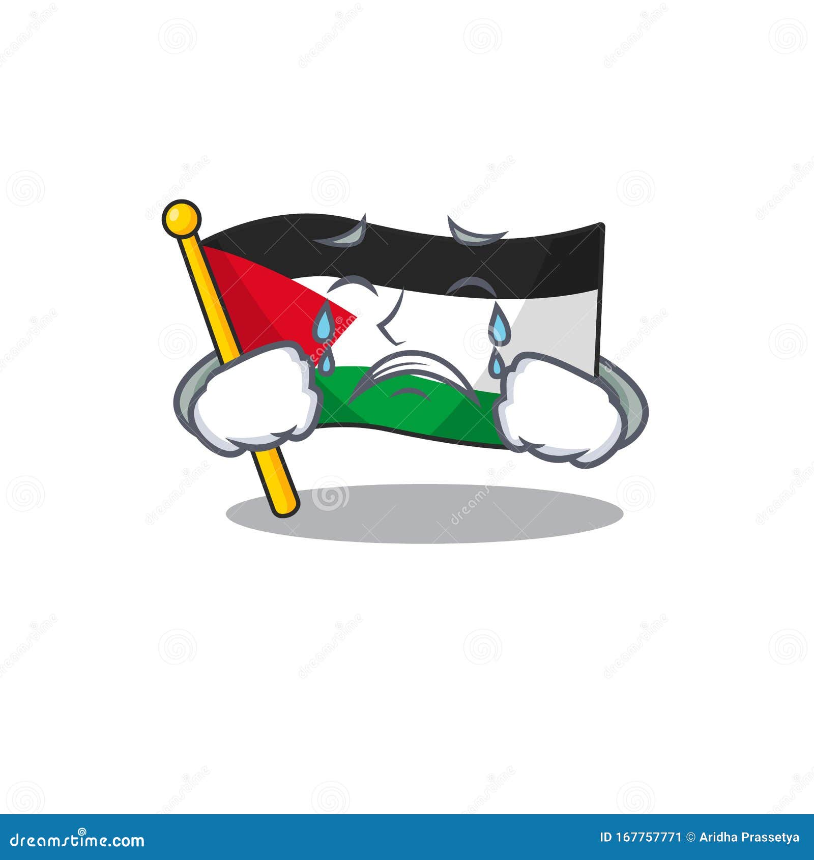 Sad Crying Flag Palestine Scroll Cartoon Character Design Stock Vector Illustration Of Line Flag