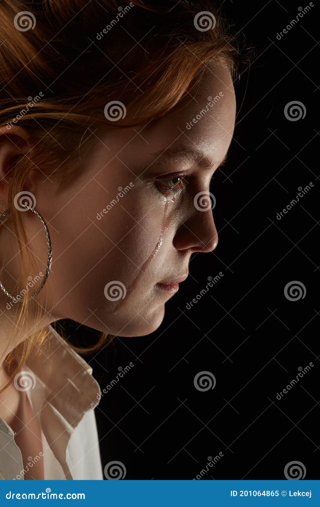 Sad crying girl stock image. Image of despair, facial - 201064865