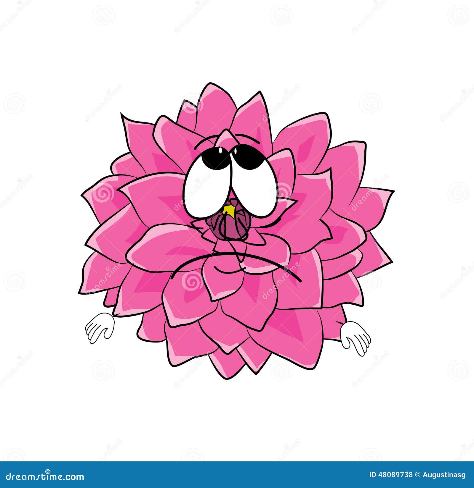  Sad  dahlia flower  cartoon  stock illustration Illustration 