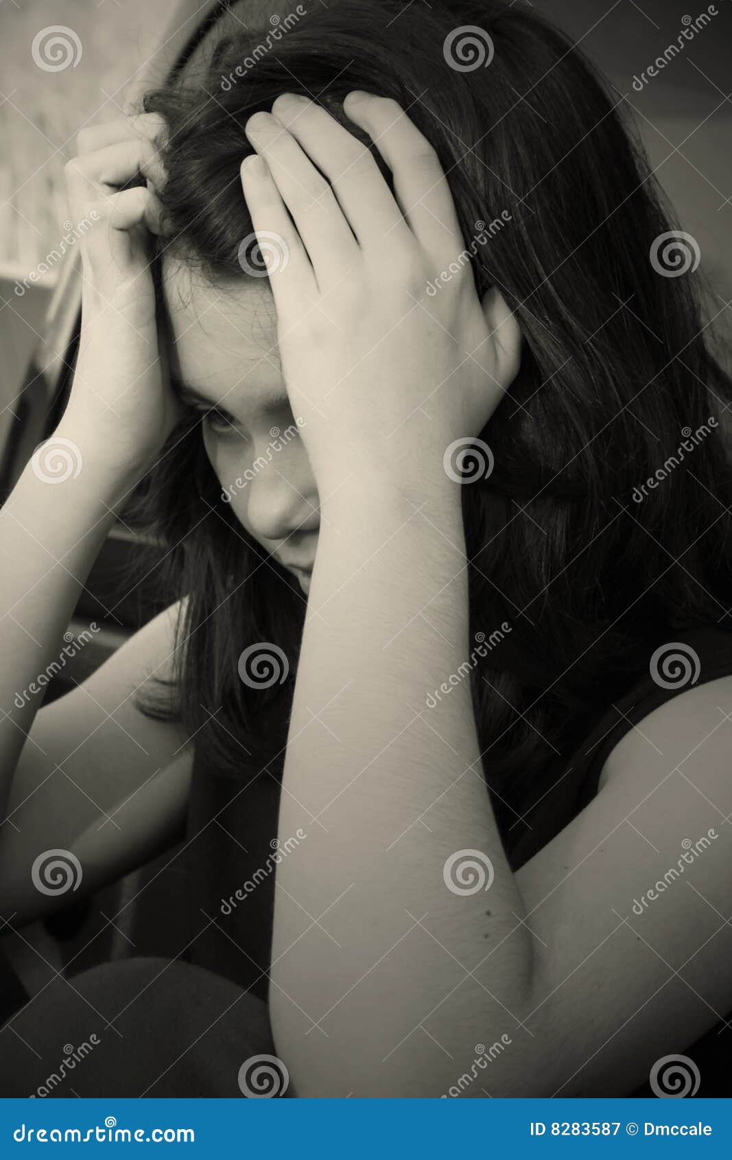 Sad depressed teen girl stock image. Image of grieving - 8283587
