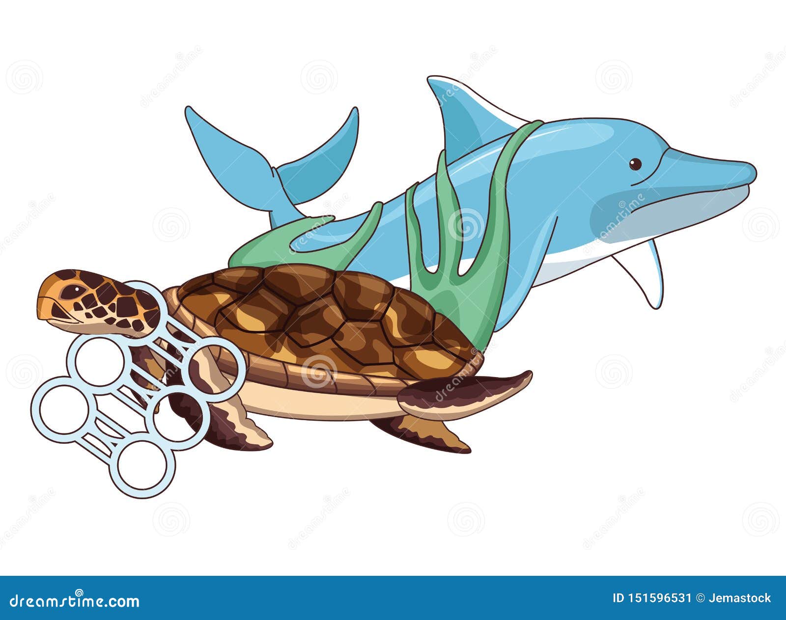 Sad Dolphin and Turtle Stuck Stock Vector - Illustration of plastic, creature: 151596531 Sad Dolphin and Turtle Stuck Stock Vector - Illustration of plastic, creature: 151596531