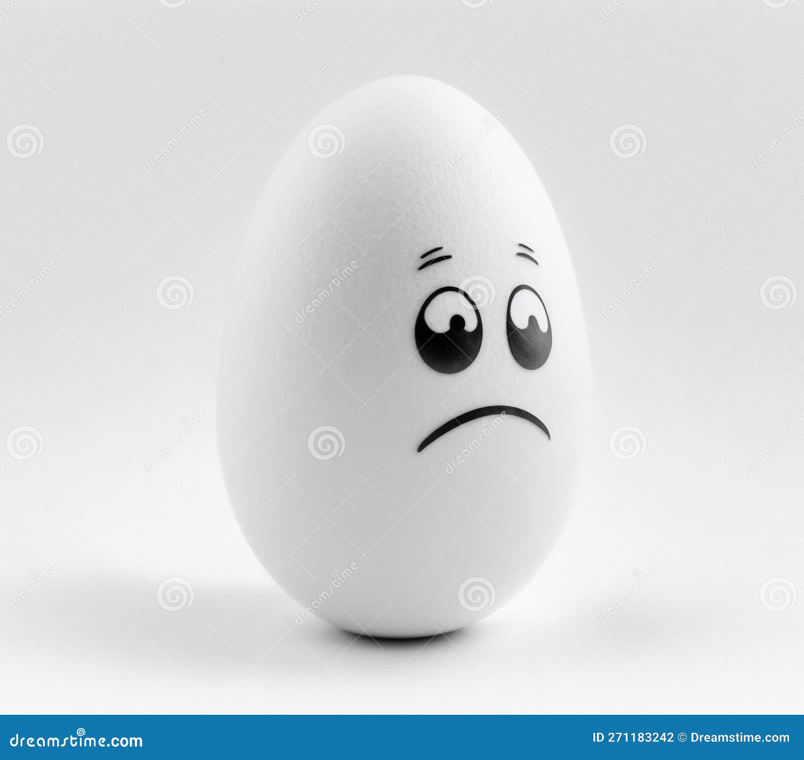 Sad Easter Egg with Emotion, Isolated on White Stock Illustration ...