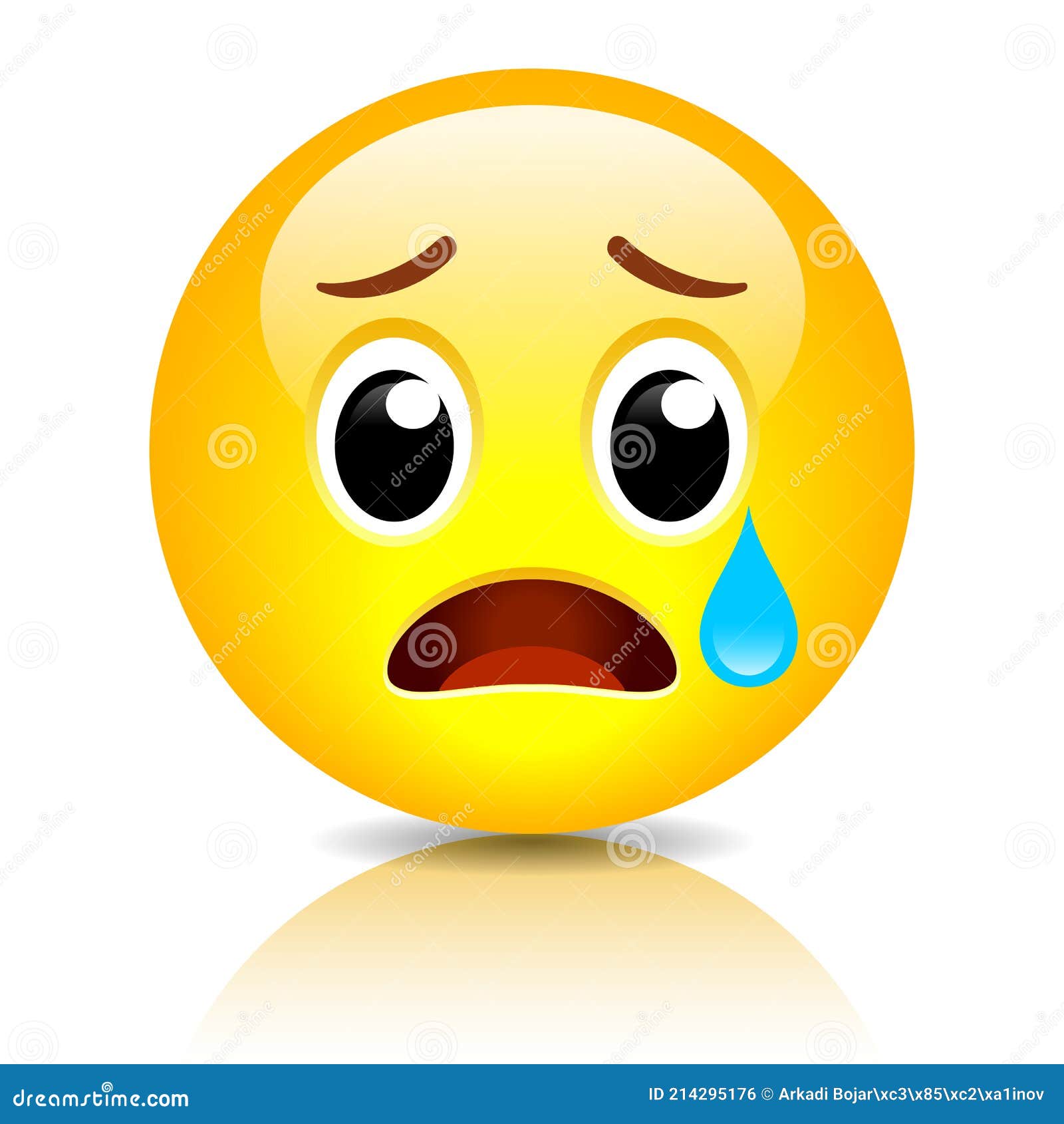 Sad Emoji Crying Vector Emoticon Stock Vector Illustration Of Insulted Isolated 214295176