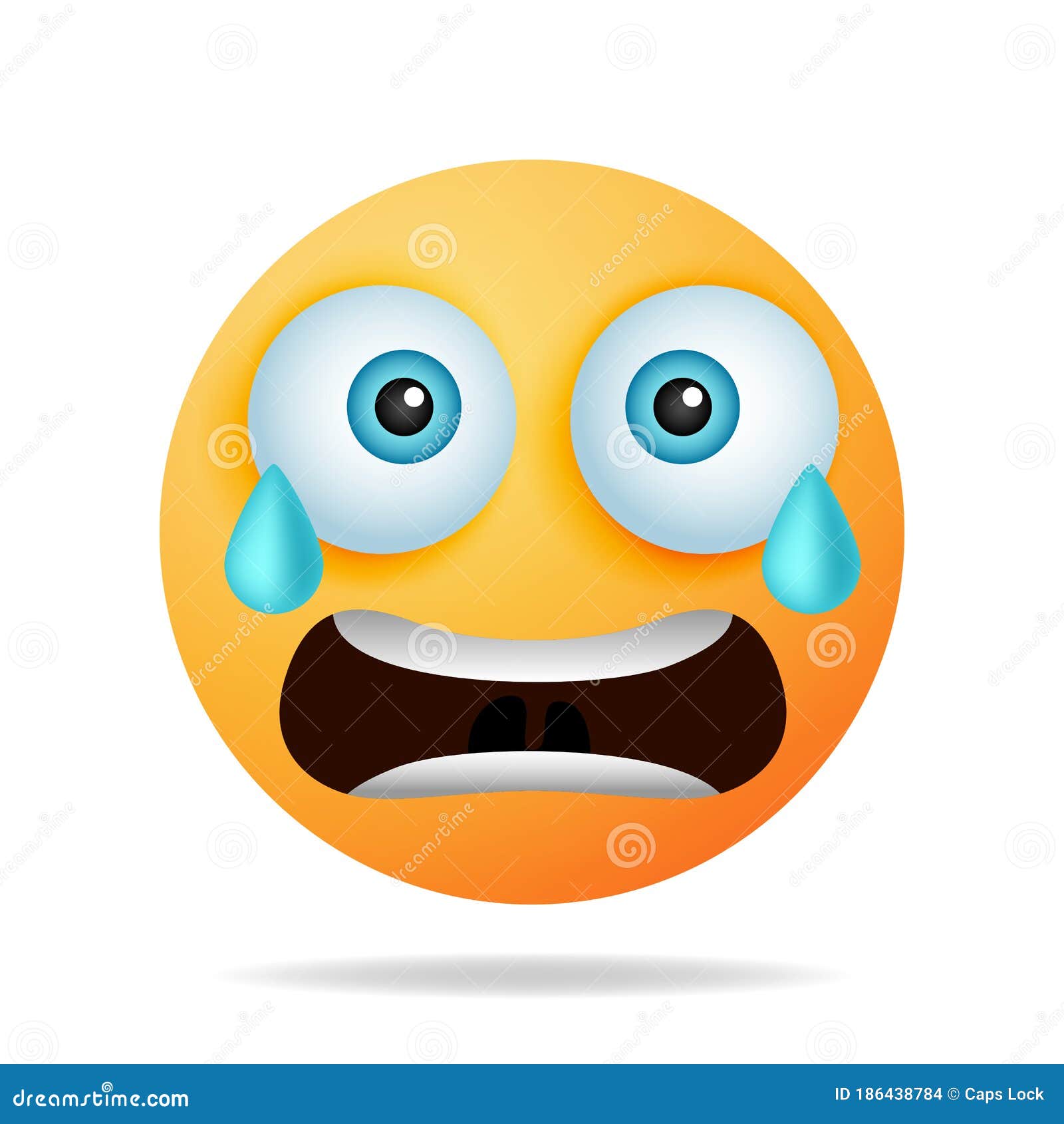 Sad Emoji a Yellow Face with a Crying Expression. the Concept of