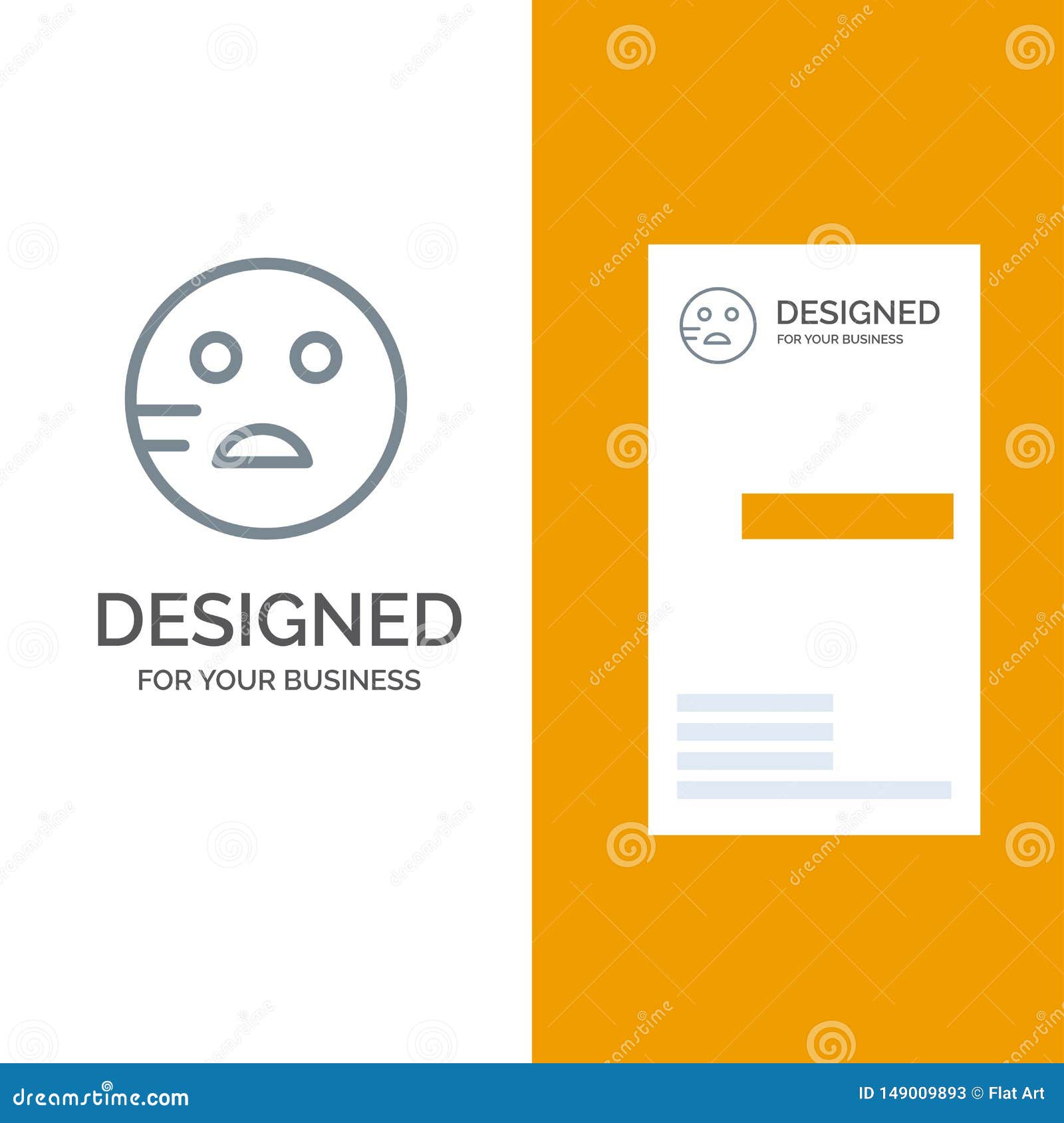 Sad Emojis School Grey Logo Design And Business Card Template