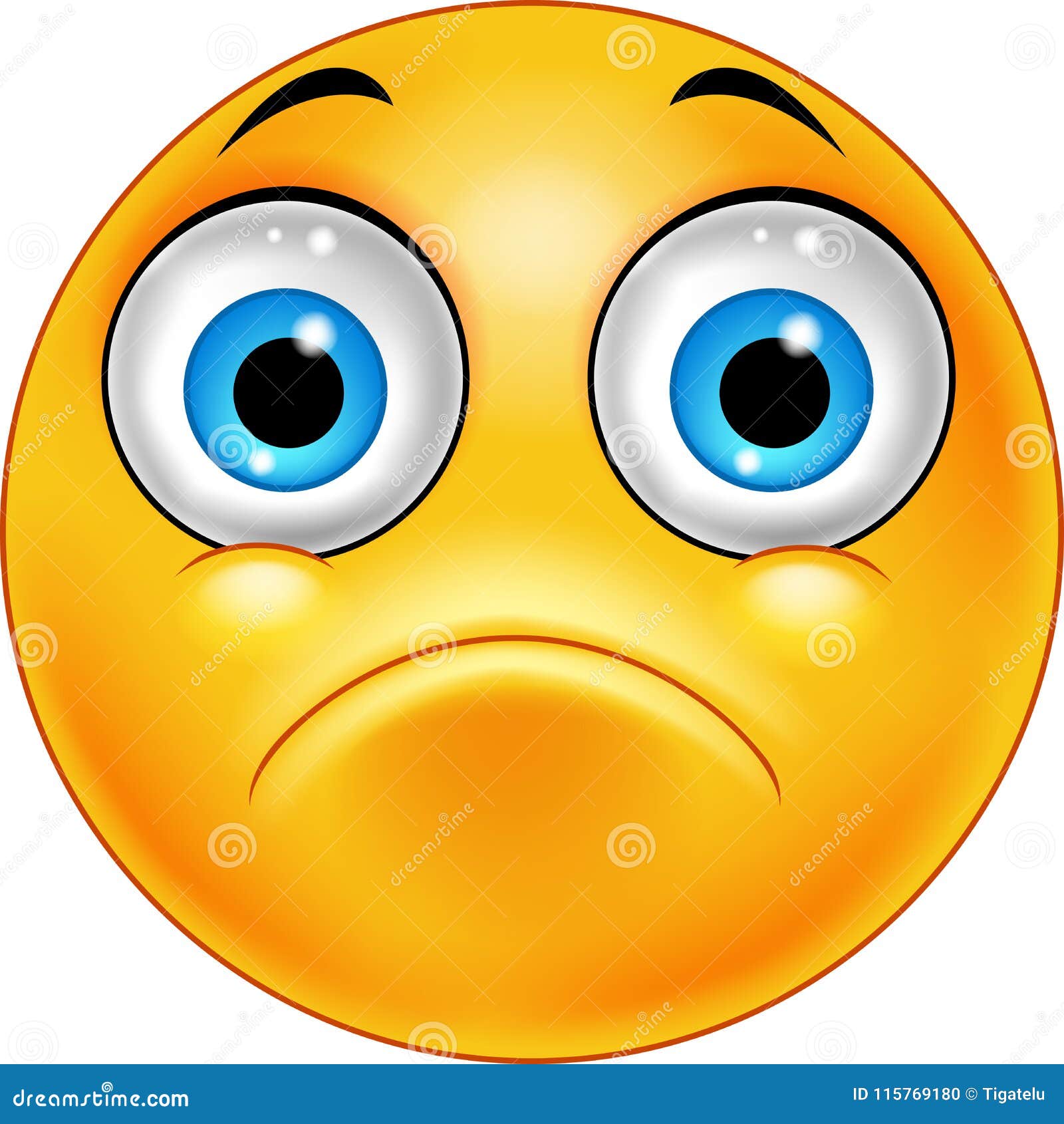 Sad Emoticon Face Stock Vector Illustration Of Head 115769180