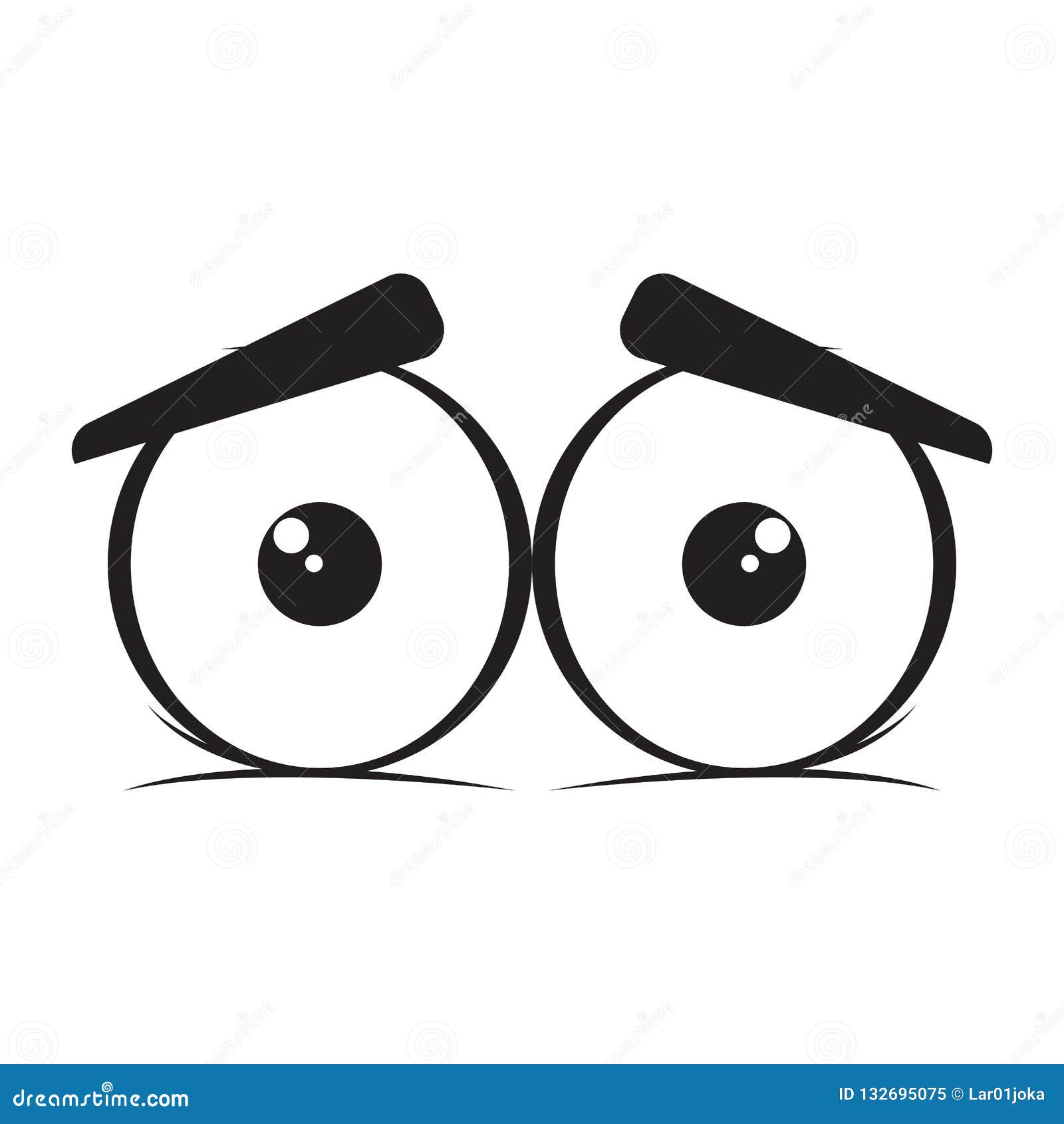 Sad eyes cartoon stock vector. Illustration of clipart - 132695075