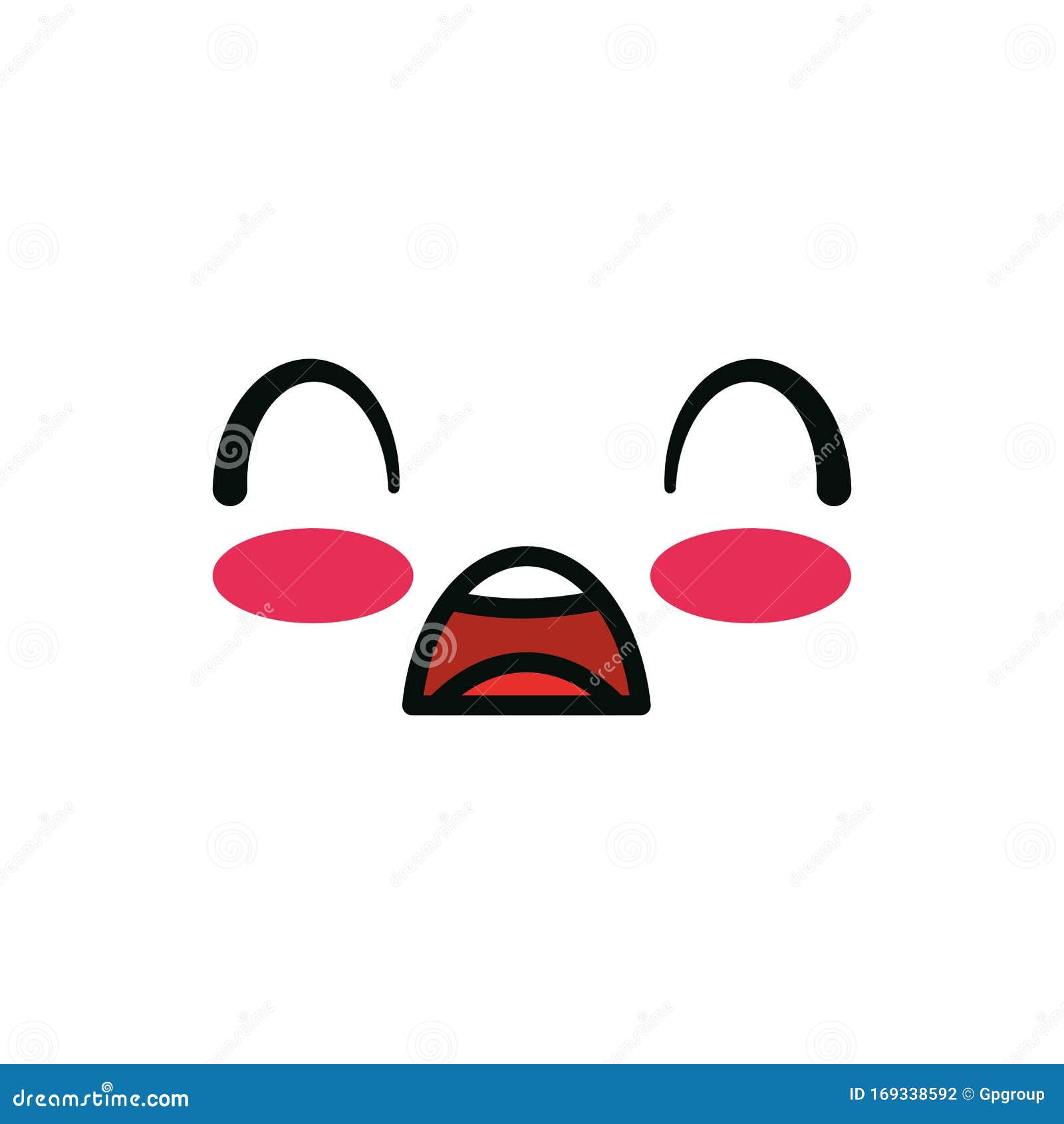 Isolated Kawaii Sad Face Cartoon Vector Design Stock Vector - Illustration  of facial, social: 169338592