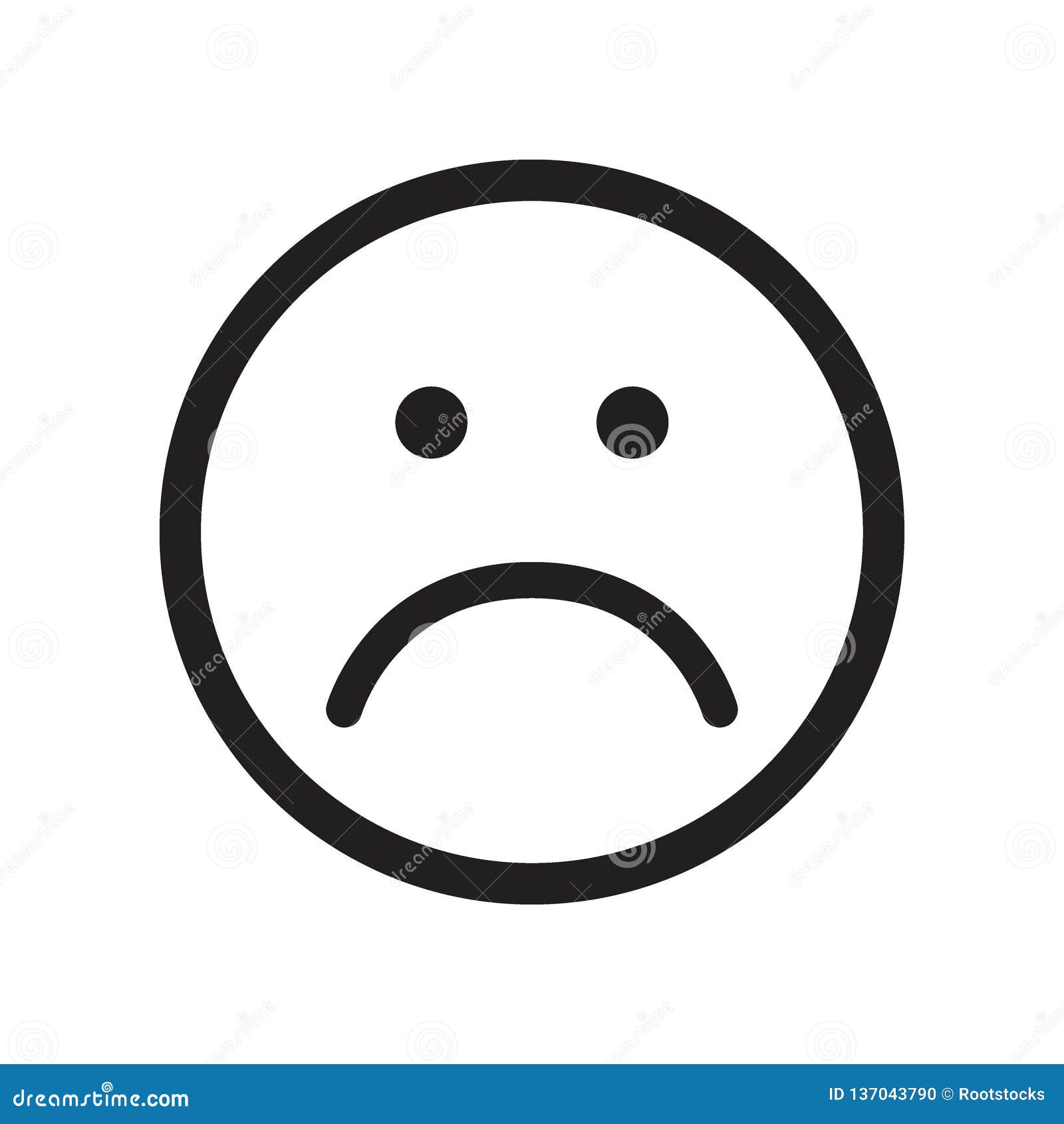 Emotion anime icon sad in simple black design Stock Vector