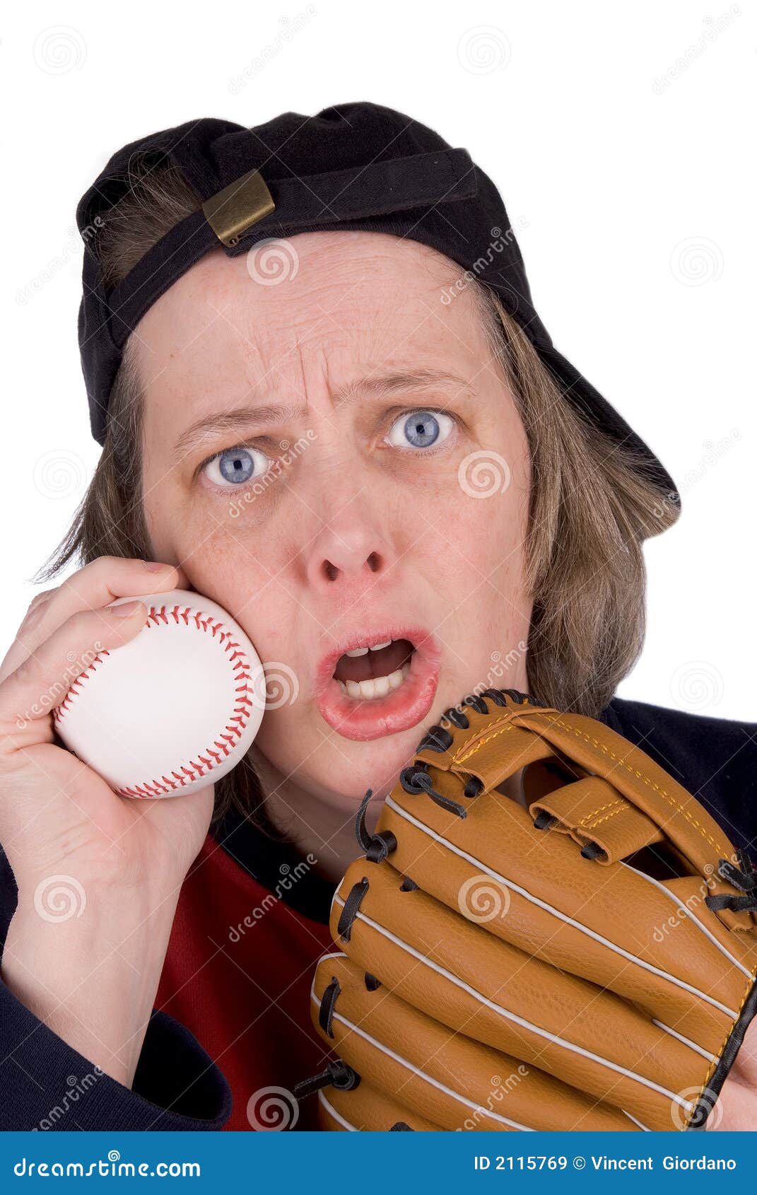 Sad female baseball fan stock image. Image of people, control 2115769
