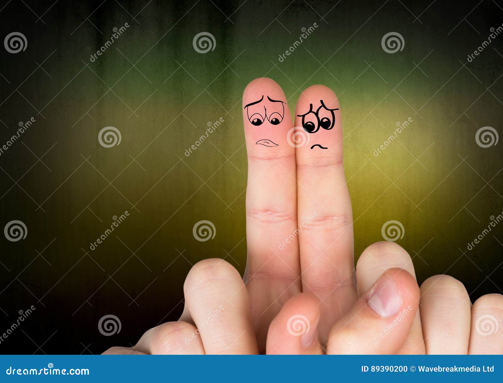 Sad finger people stock photo. Image of green, uneasy 89390200