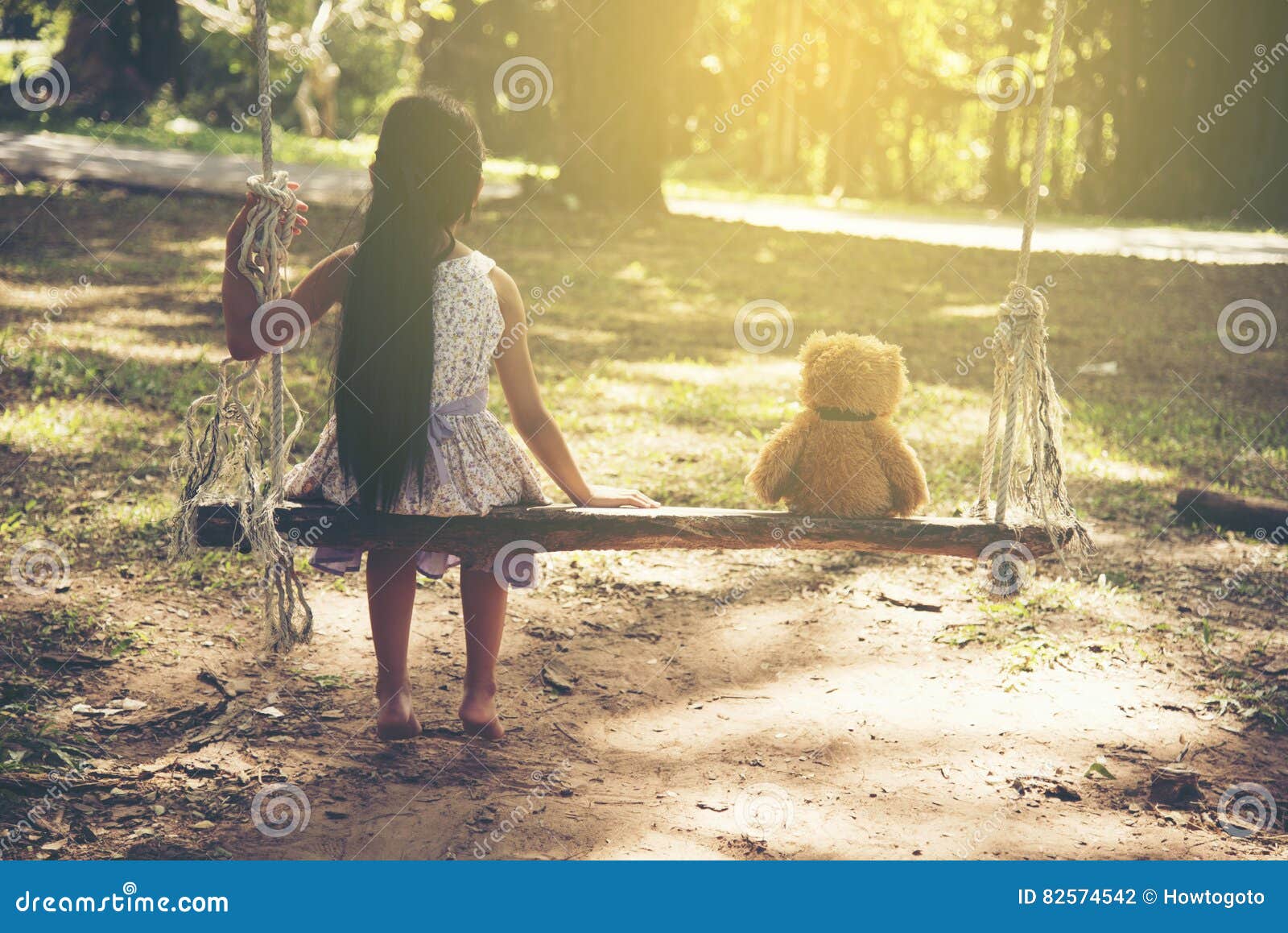 Sad Girl Feeling Alone in the Park Concept Stock Photo - Image of ...