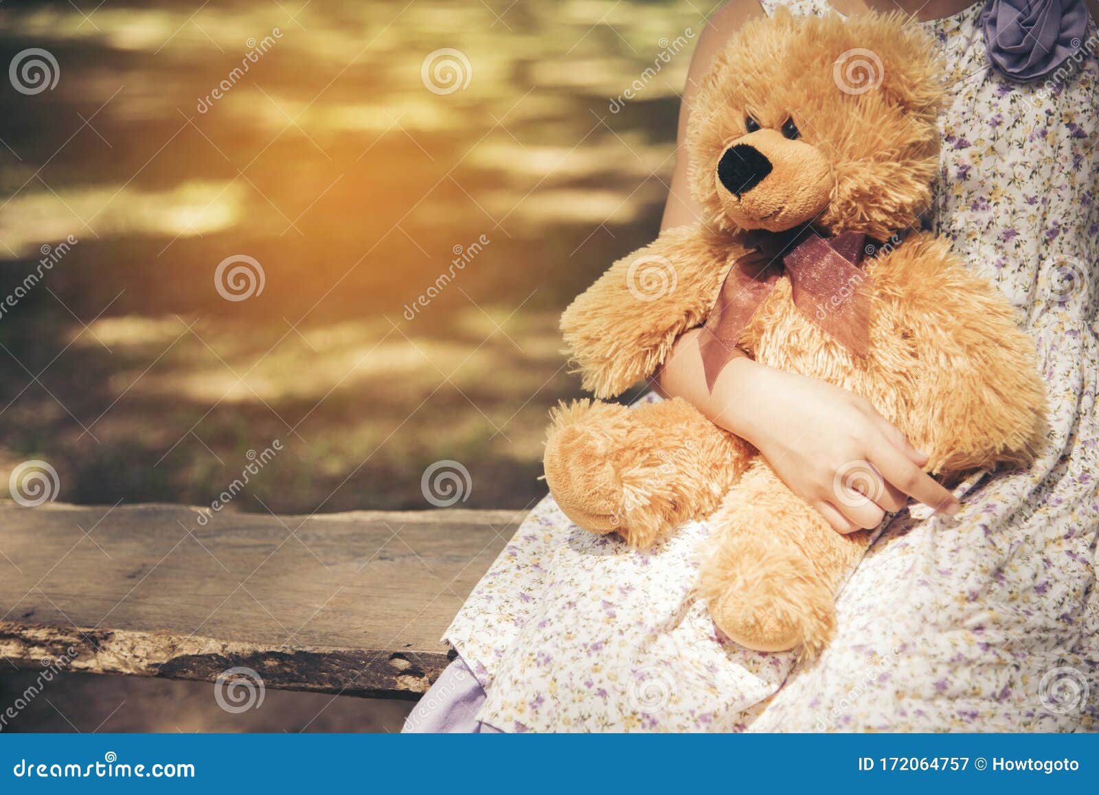 Sad Girl Feeling Alone in the Park. Lonely Concepts Stock Image ...