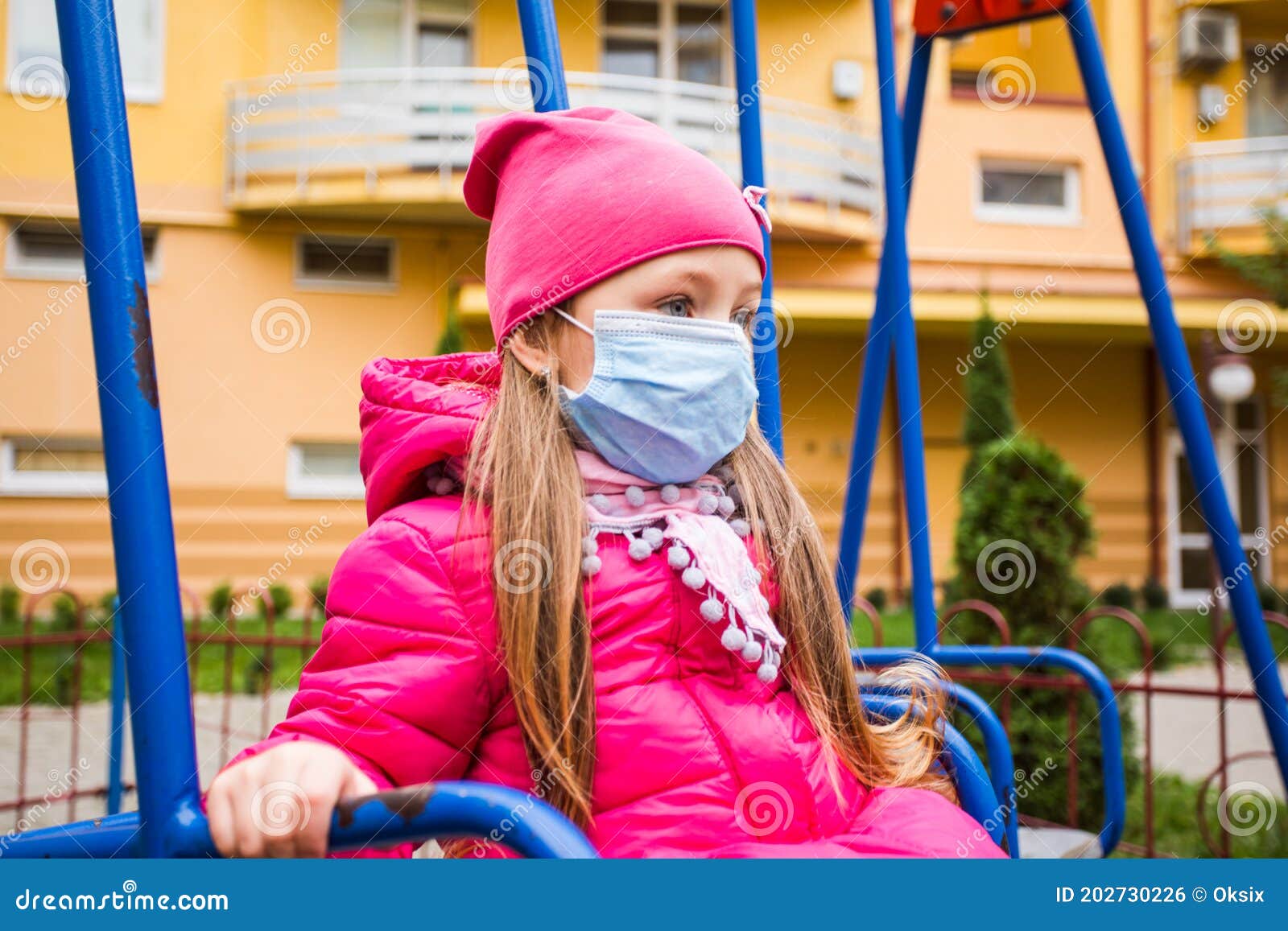 The Sad Girl is Forced To Play without Friends during Quarantin pic