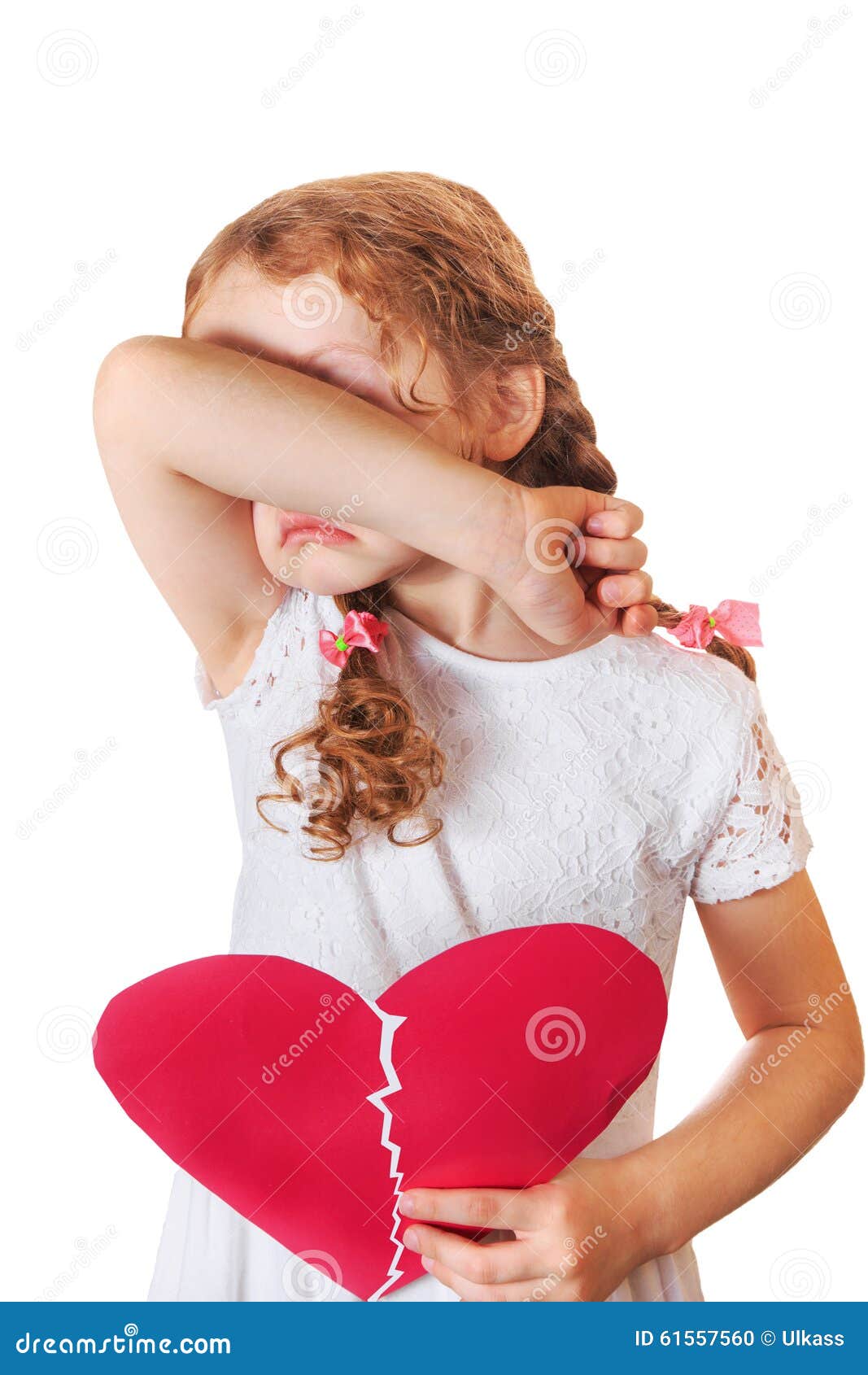 Sad Girl Holding Broken Heart. Stock Photo - Image of wrong, face ...