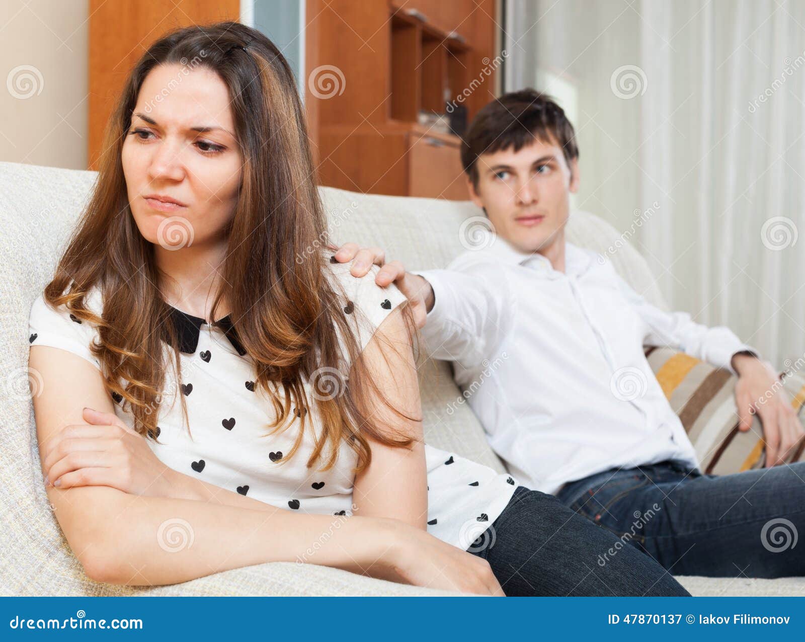 Sad girl during quarrel stock image. Image of dispute - 47870137