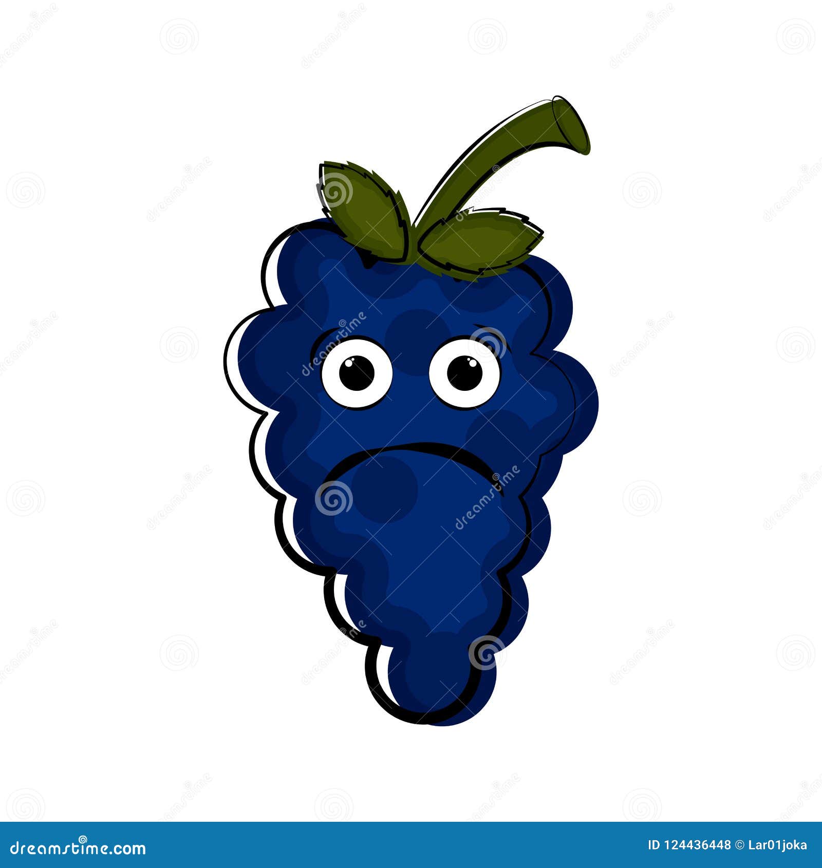 Sad Grapes Cartoon Character Emote Stock Vector - Illustration of juicy ...