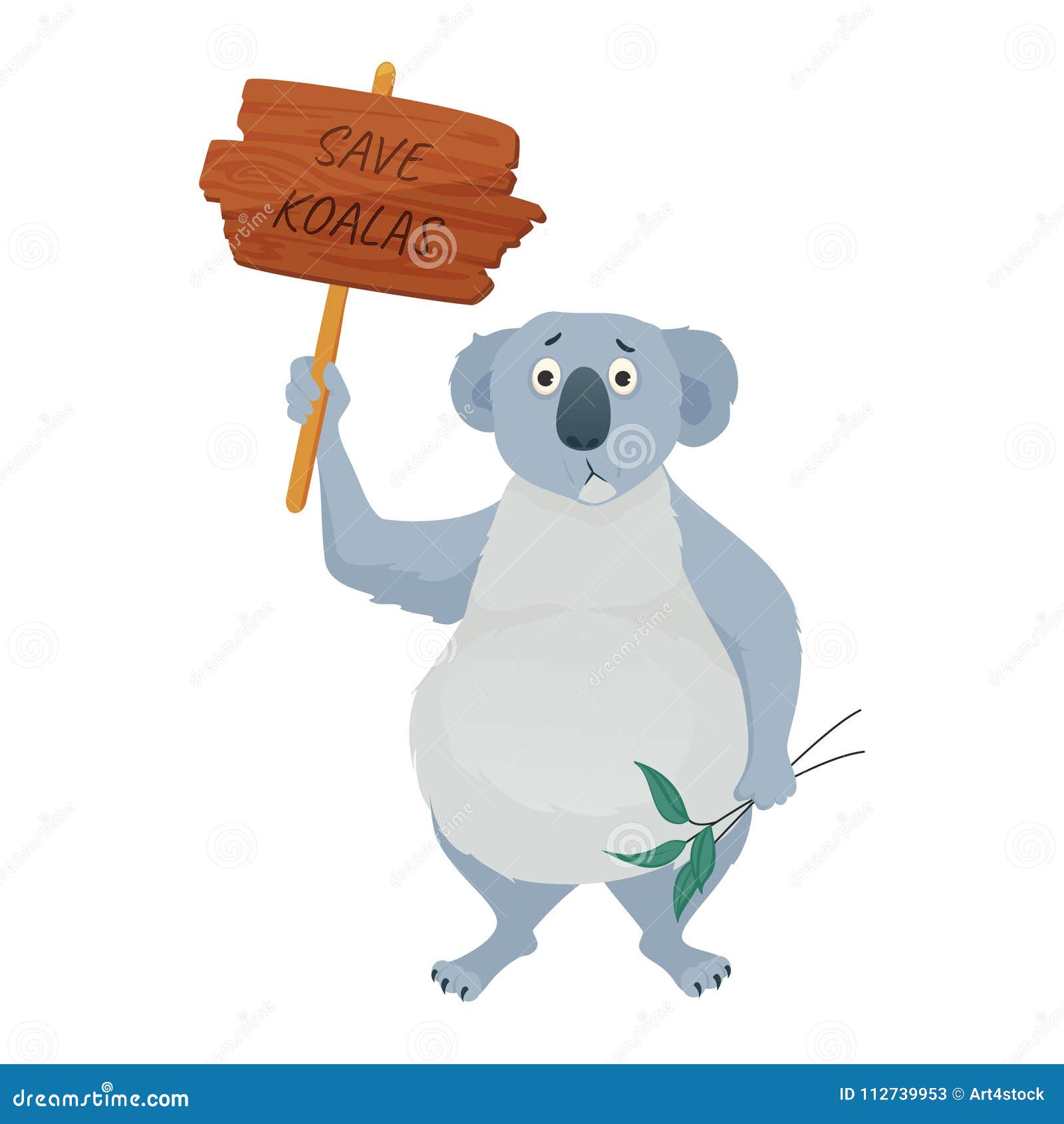 Koala protection poster stock vector. Illustration of eucalyptus - 112739953