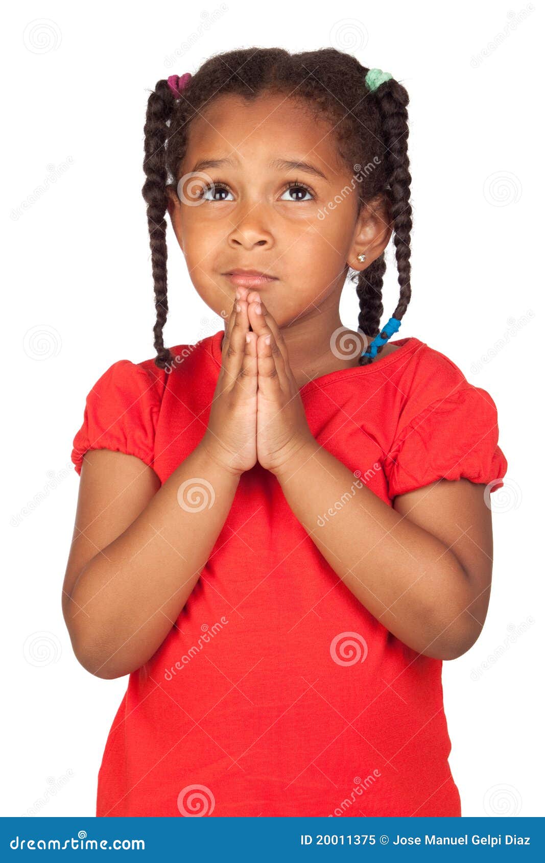 Sad Little Girl Praying For Something Stock Image - Image 