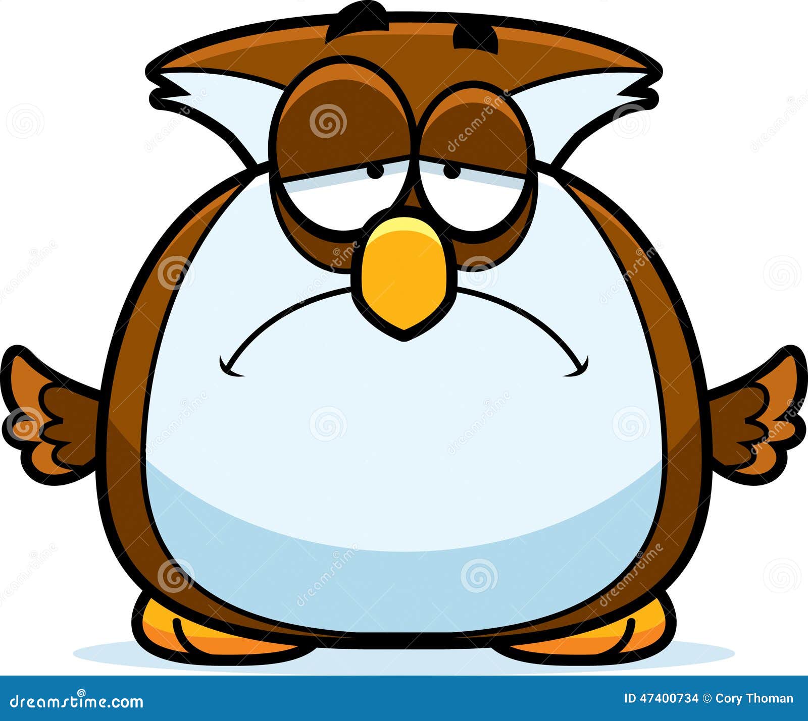 Sad Little Owl Stock Vector Illustration Of Clip Vector 47400734