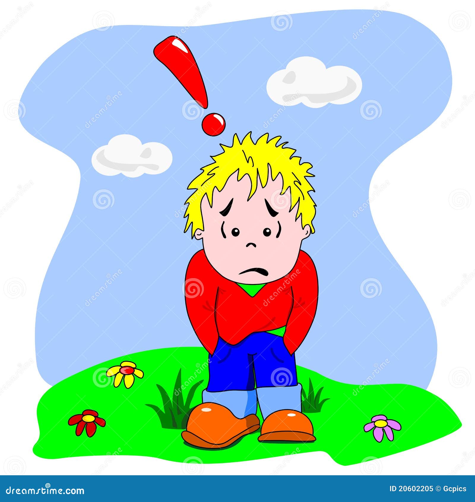 Image result for cartoon of boy sad and thinking
