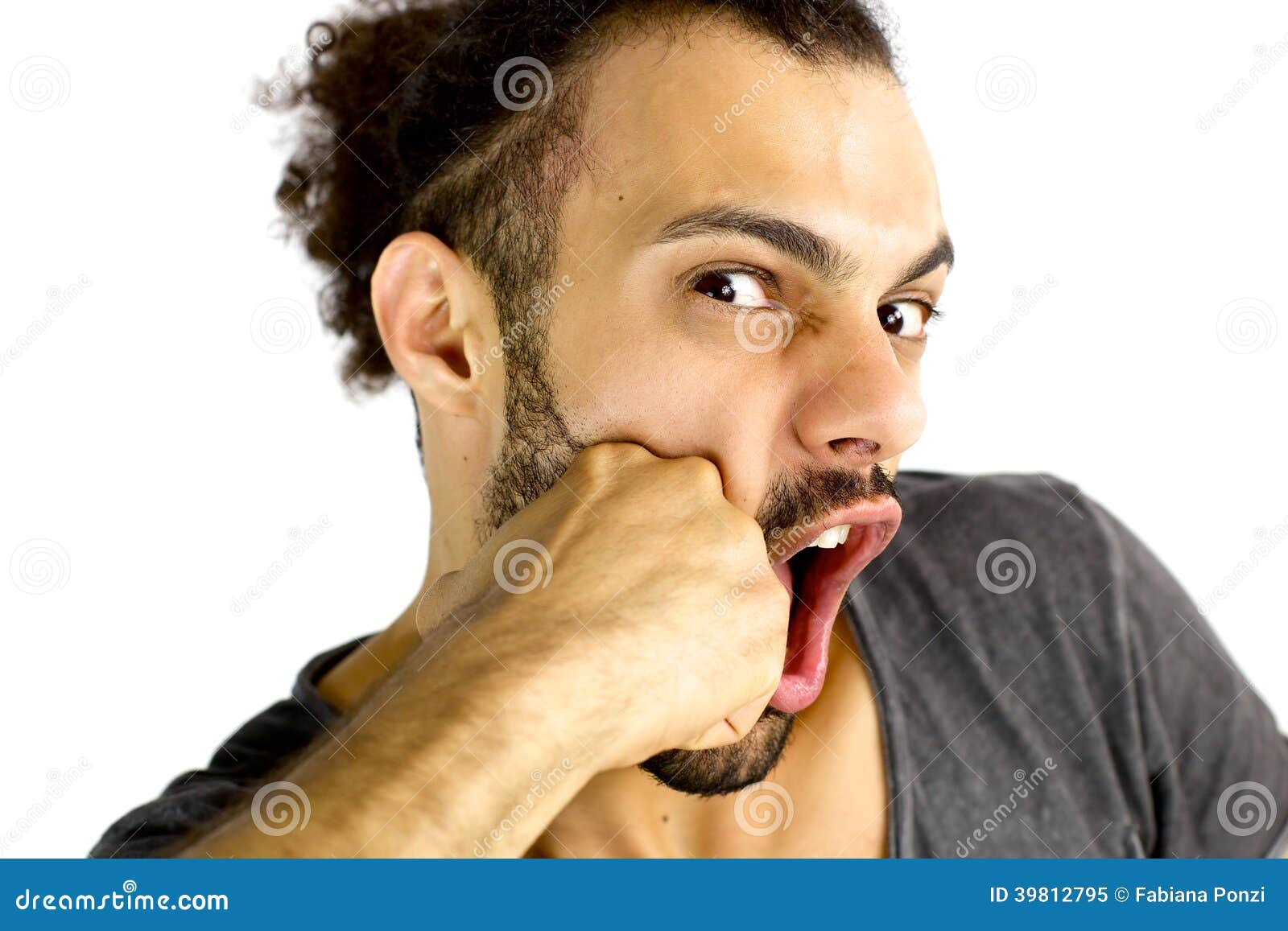 Sad Man Getting Punch in Face Stock Image Image of concept, hand