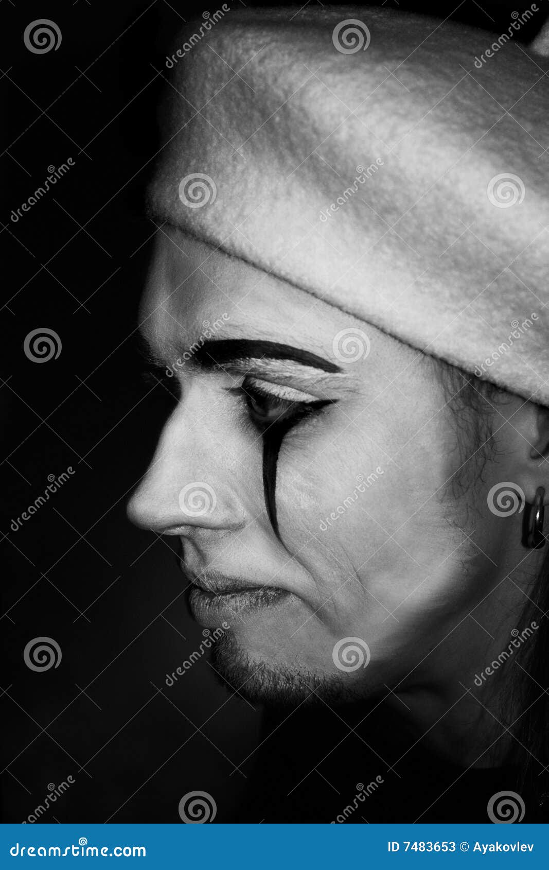 Sad Man With White Face Stock Photos - Image: 7483653