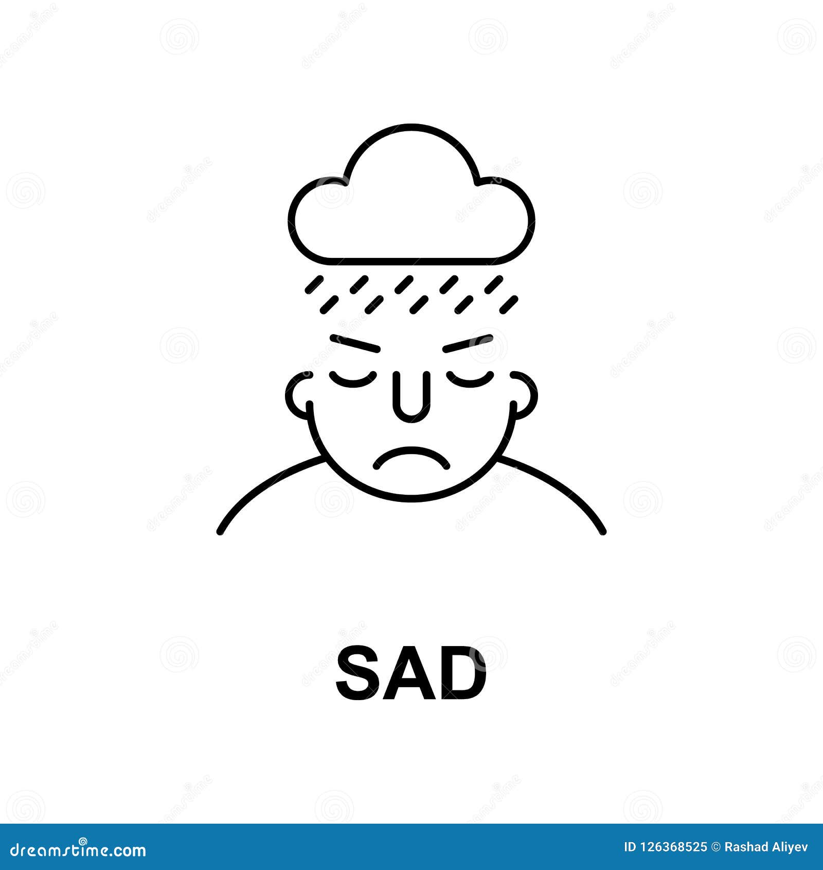 Sad on Mind Icon. Element of Human Mind Icon for Mobile Concept and Web ...