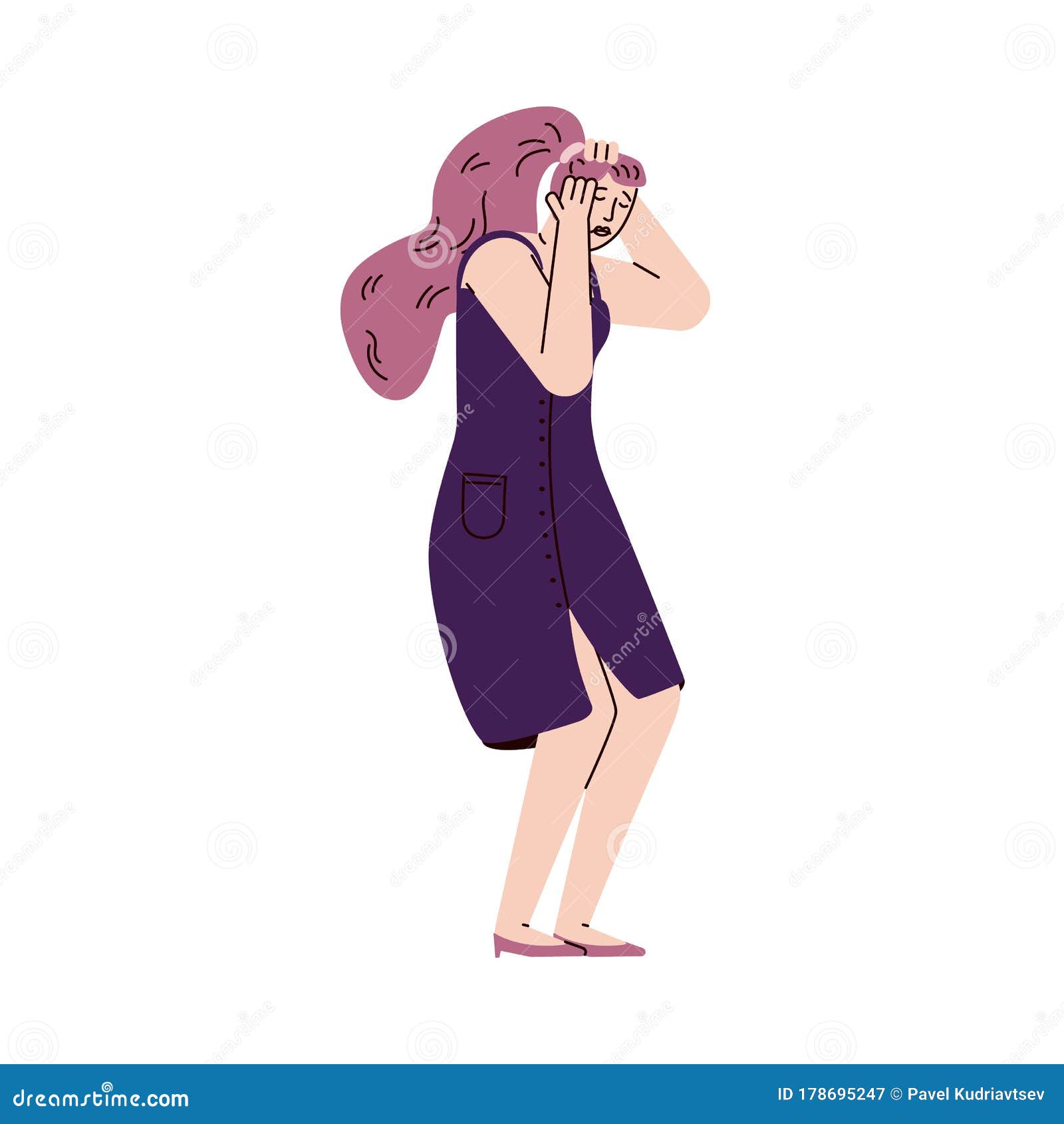 Sad Person with Depression - Unhappy Cartoon Woman Holding Her Head Stock  Vector - Illustration of cartoon, depression: 178695247