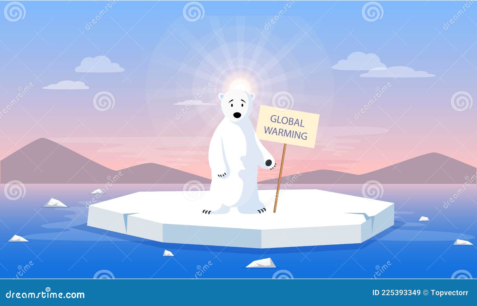 Sad Polar Bear is Afraid of Global Warming. Animal on Ice Floe Melting Due To Climate Change Stock Vector - Illustration of water, ocean: 225393349 Sad Polar Bear is Afraid of Global Warming. Animal on Ice Floe Melting Due To Climate Change Stock Vector - Illustration of water, ocean: 225393349