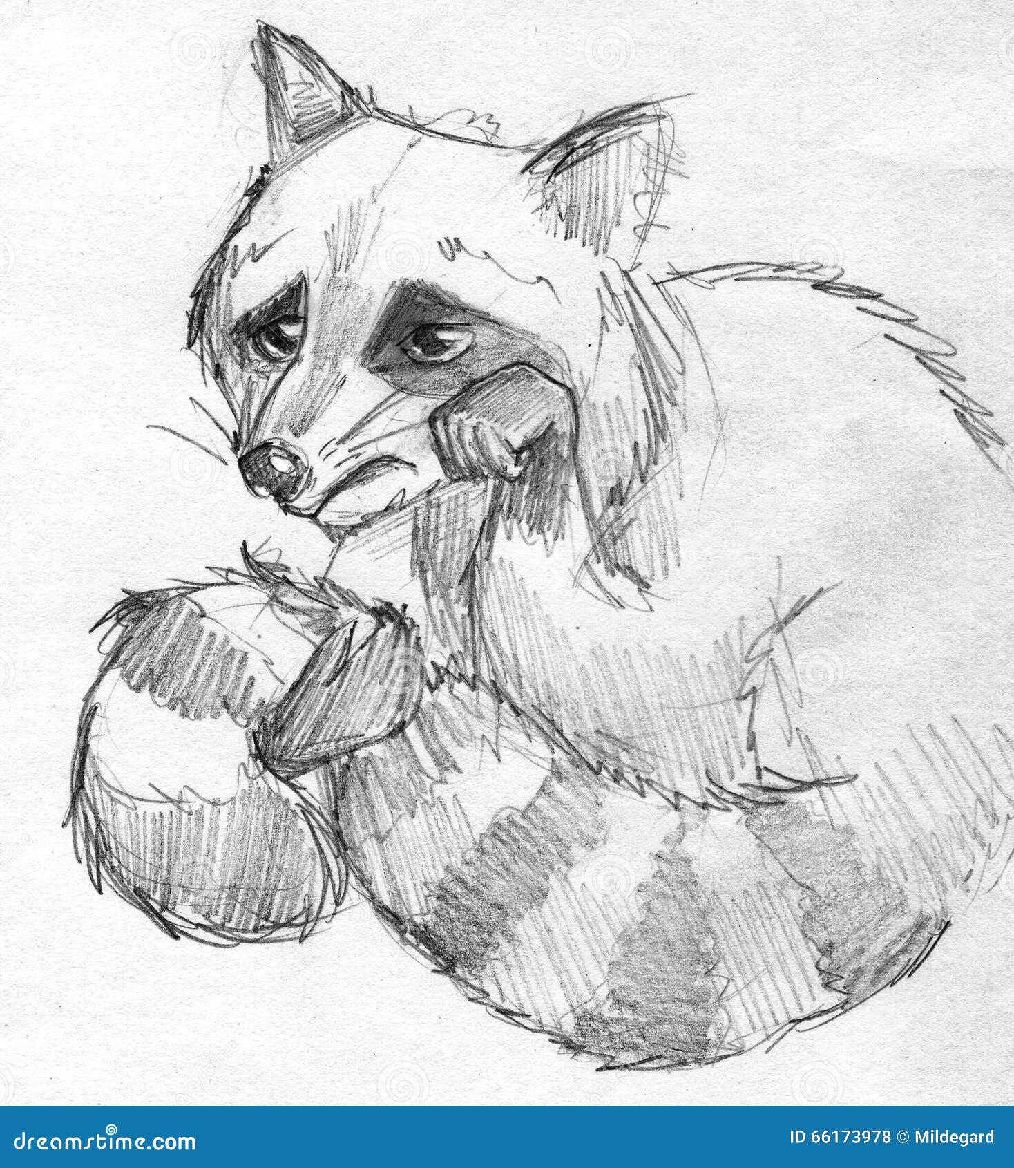 Original Pen and Ink Raccoon Artwork Signed by Artist Racoon Sketch Artwork Vintage Black and White Sketch Art Raccoon 1978
