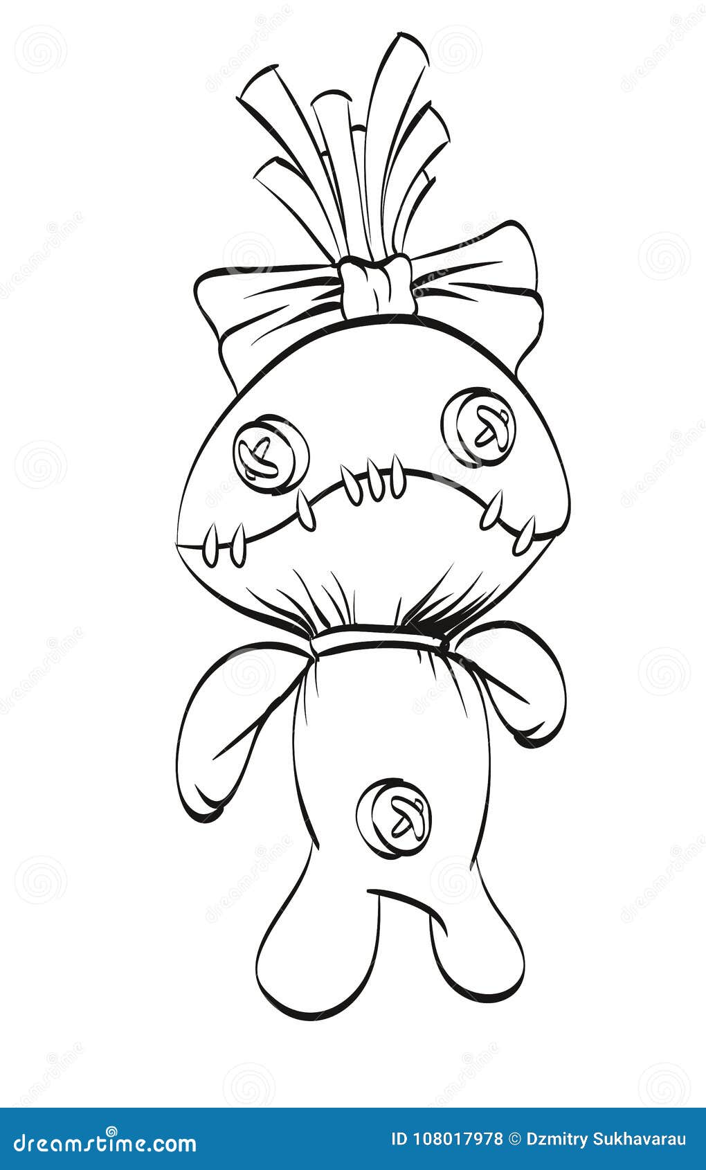 creepy rag doll drawing