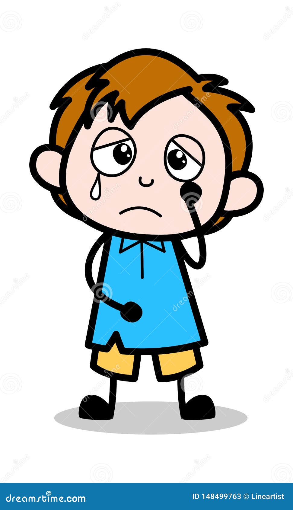 Sad - School Boy Cartoon Character Vector Illustration Stock Illustration -  Illustration of kindergarten, depressed: 148499763