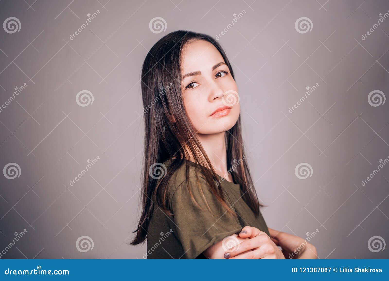 Sad and Serious Woman Looking at the Camera Stock Image - Image of ...