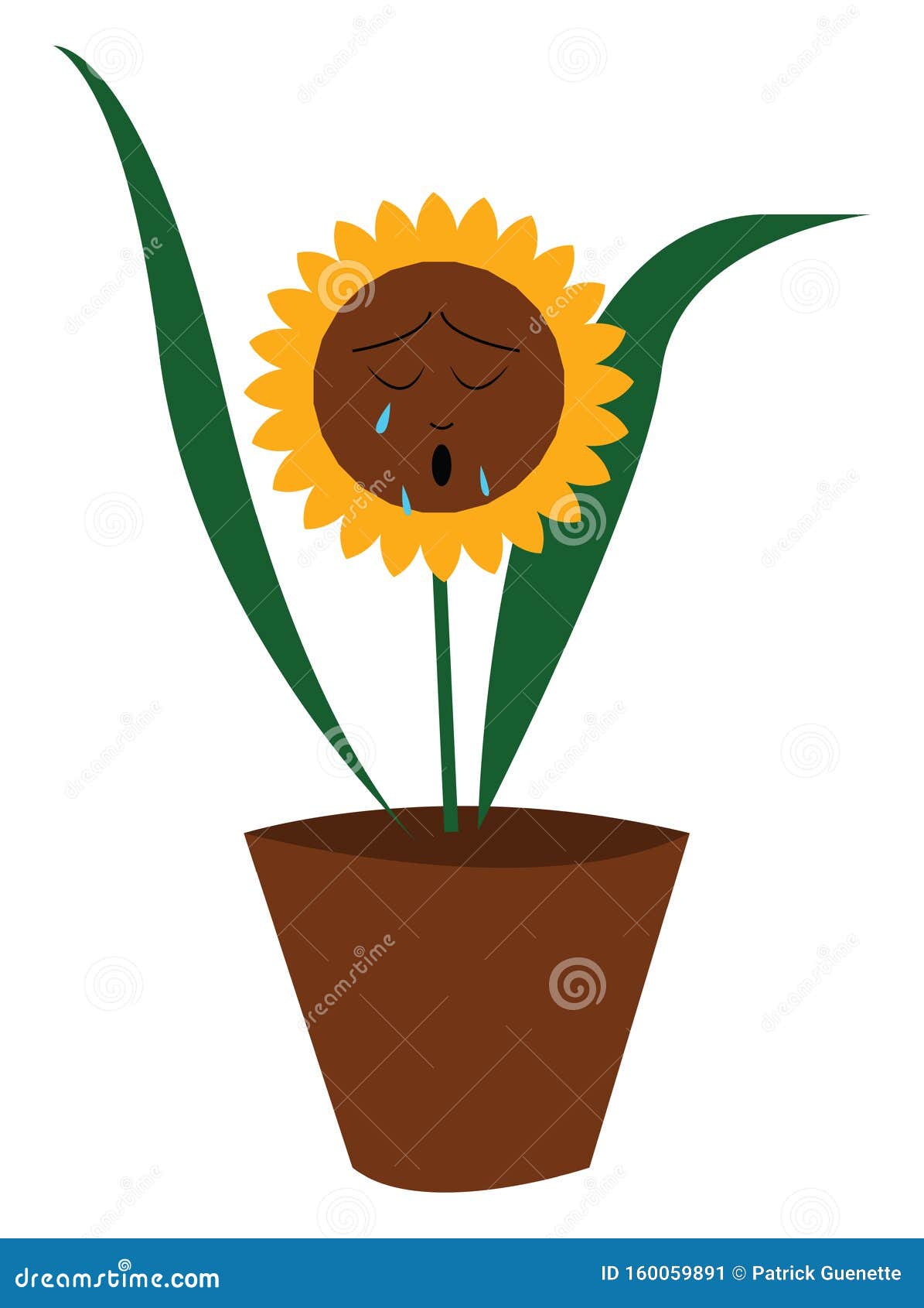 Download Emoji Of A Sunflower Pot Plant With Two Long Leaves ...
