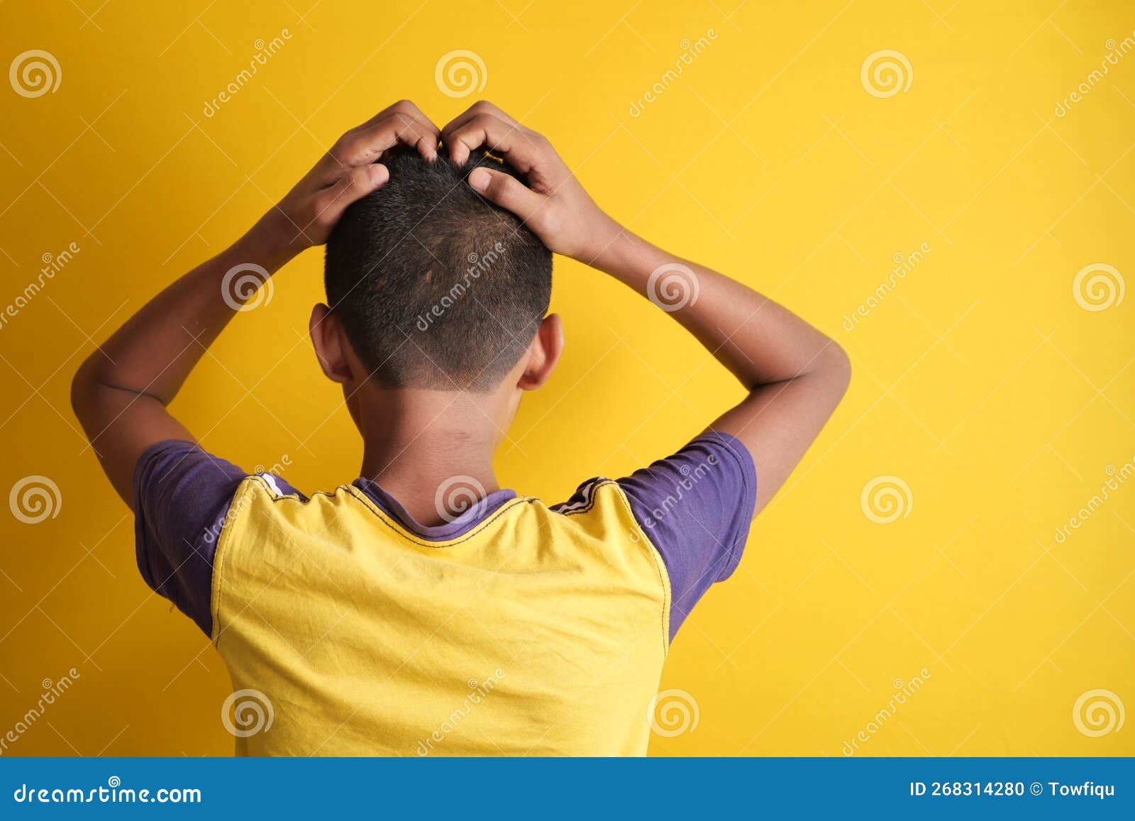 Sad Teenage Boy Covering His Face Sitting on Sofa Stock Photo - Image ...
