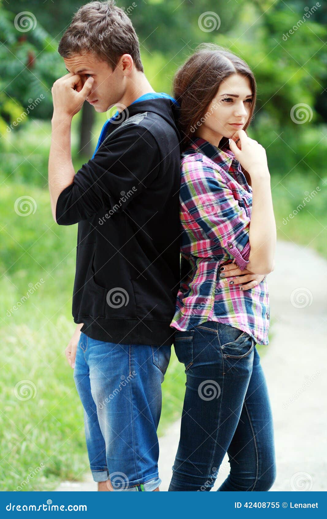 Sad Teenage Couple Stock Image Image Of Attractive Carefree 42408755