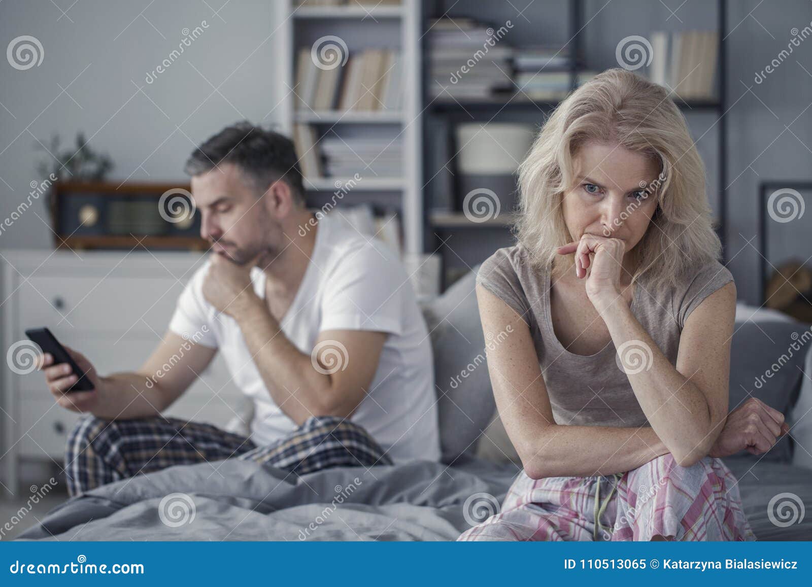 Sad Wife and Cheating Husband Stock Image picture