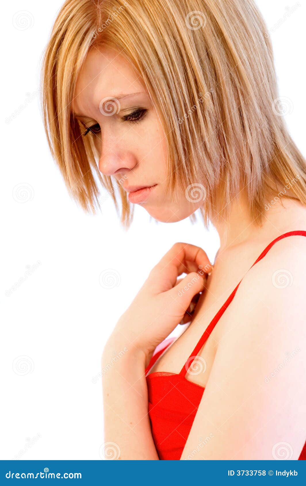 Sad woman stock photo. Image of short, dress, woman, pretty - 3733758