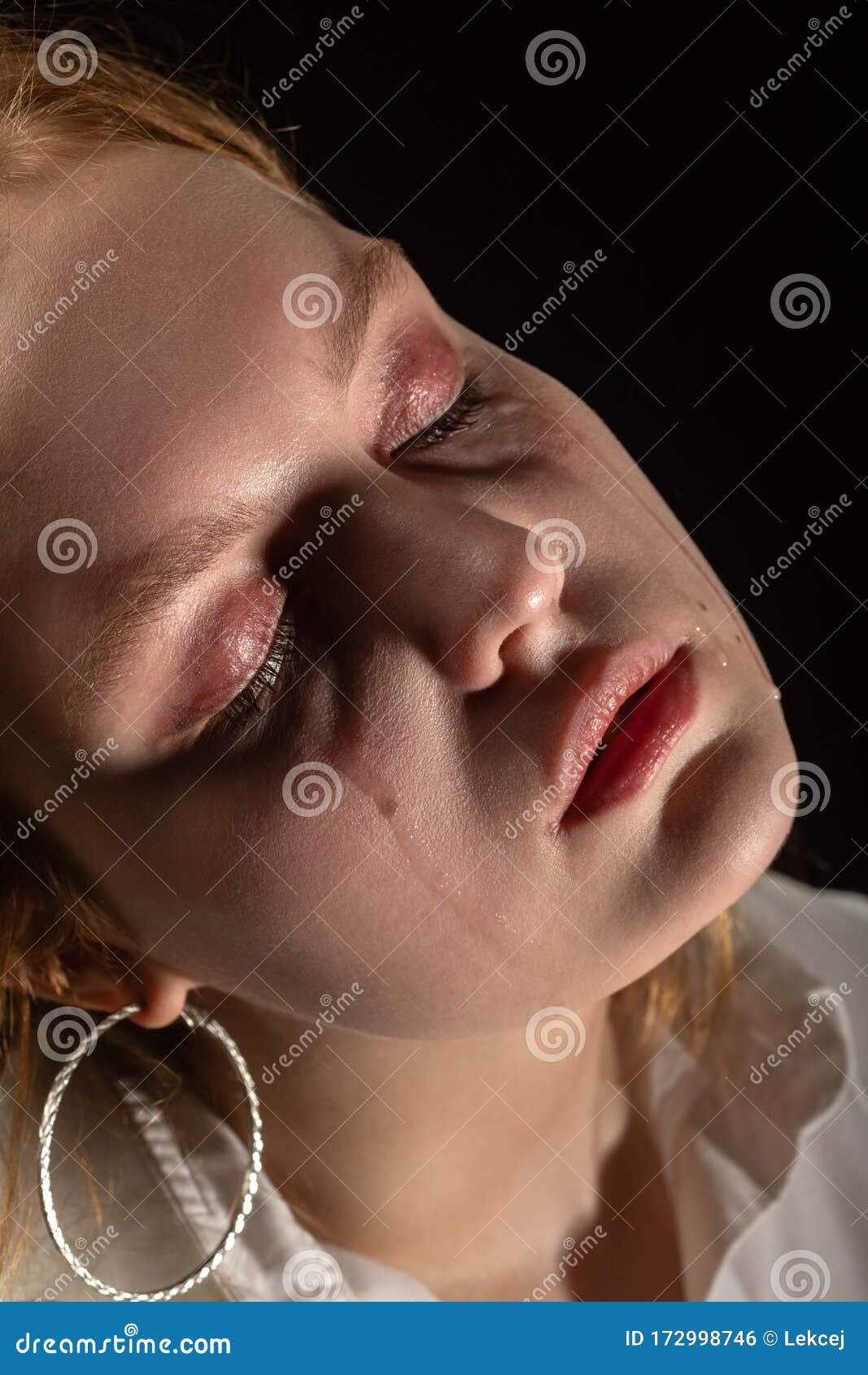 Sad crying girl stock photo. Image of caucasian, hopelessness ...